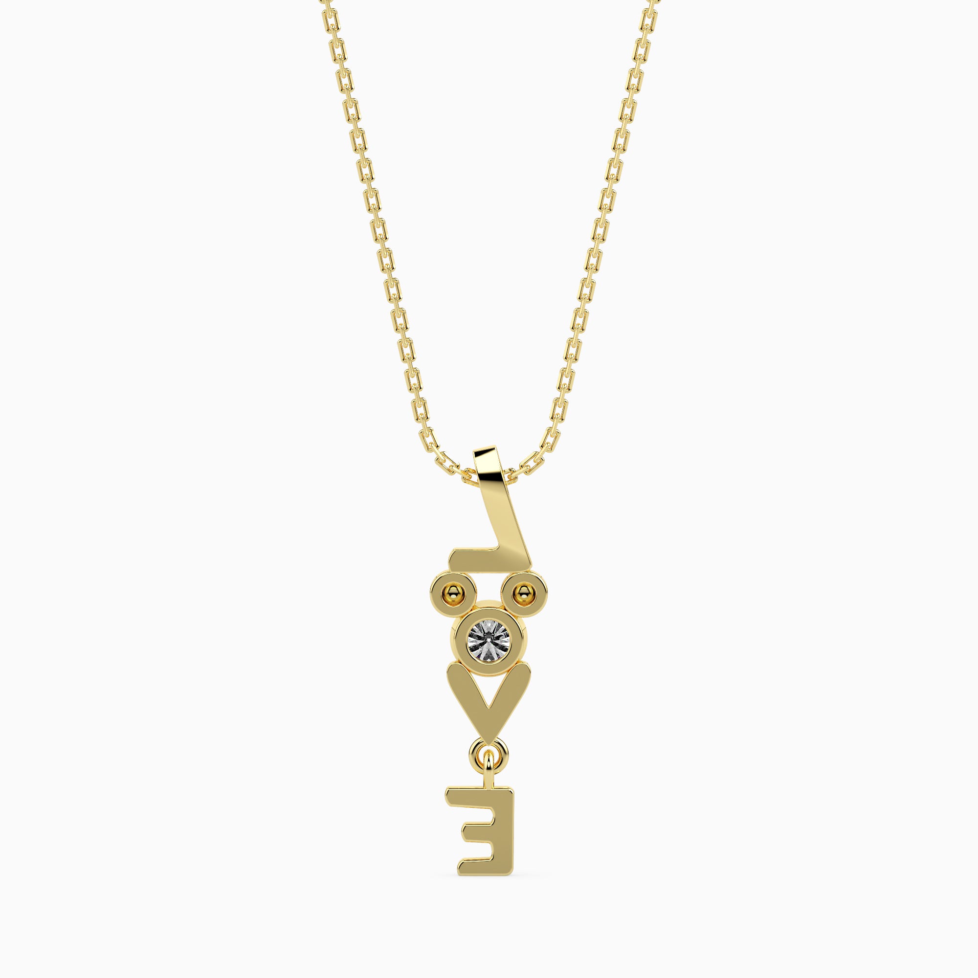 Strikey Round delicate lab grown diamond pendant Fiona Diamonds