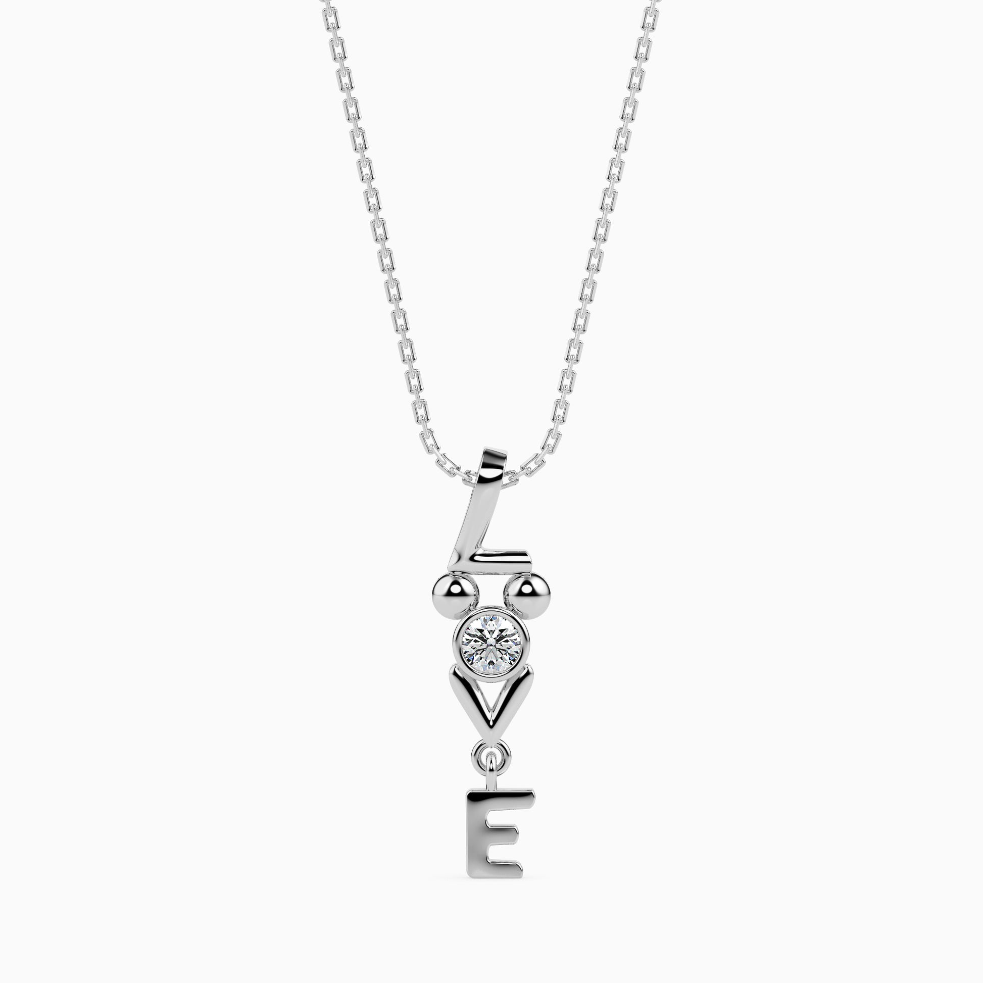 Strikey Round delicate lab grown diamond pendant Fiona Diamonds