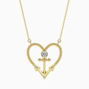 Anchored Round delicate lab grown diamond pendant Fiona Diamonds