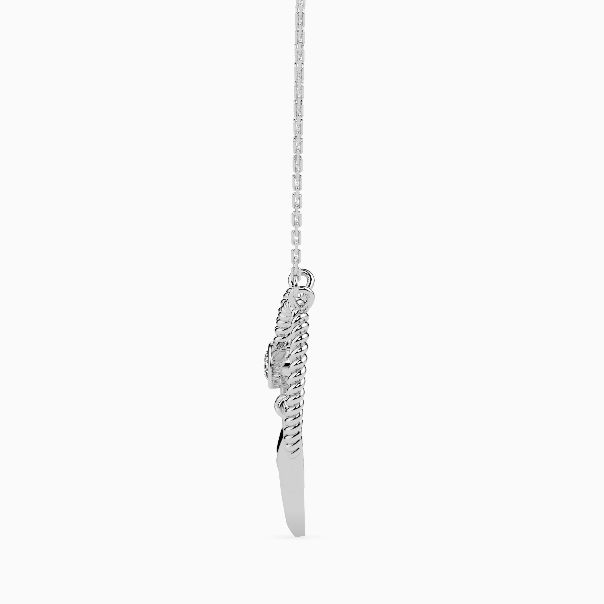 Anchored Round delicate lab grown diamond pendant Fiona Diamonds