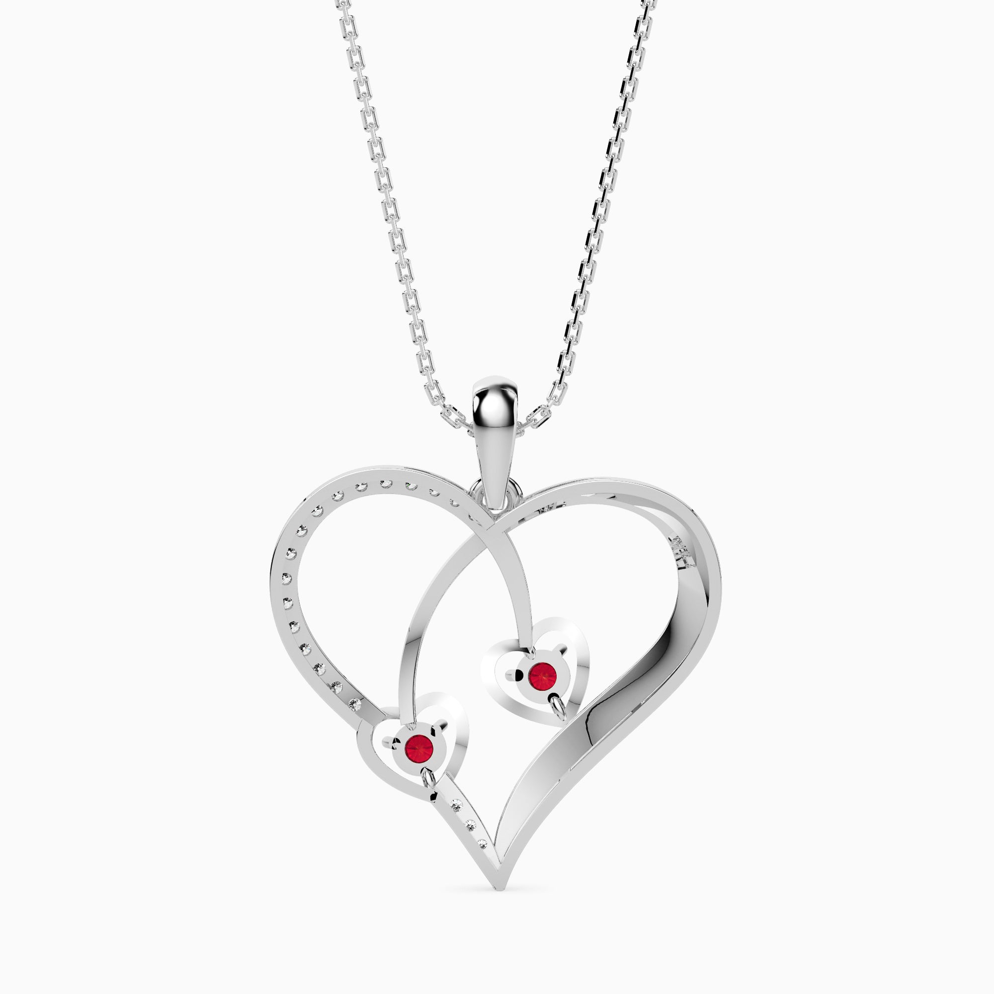 Crimson Round delicate lab grown diamond pendant Fiona Diamonds