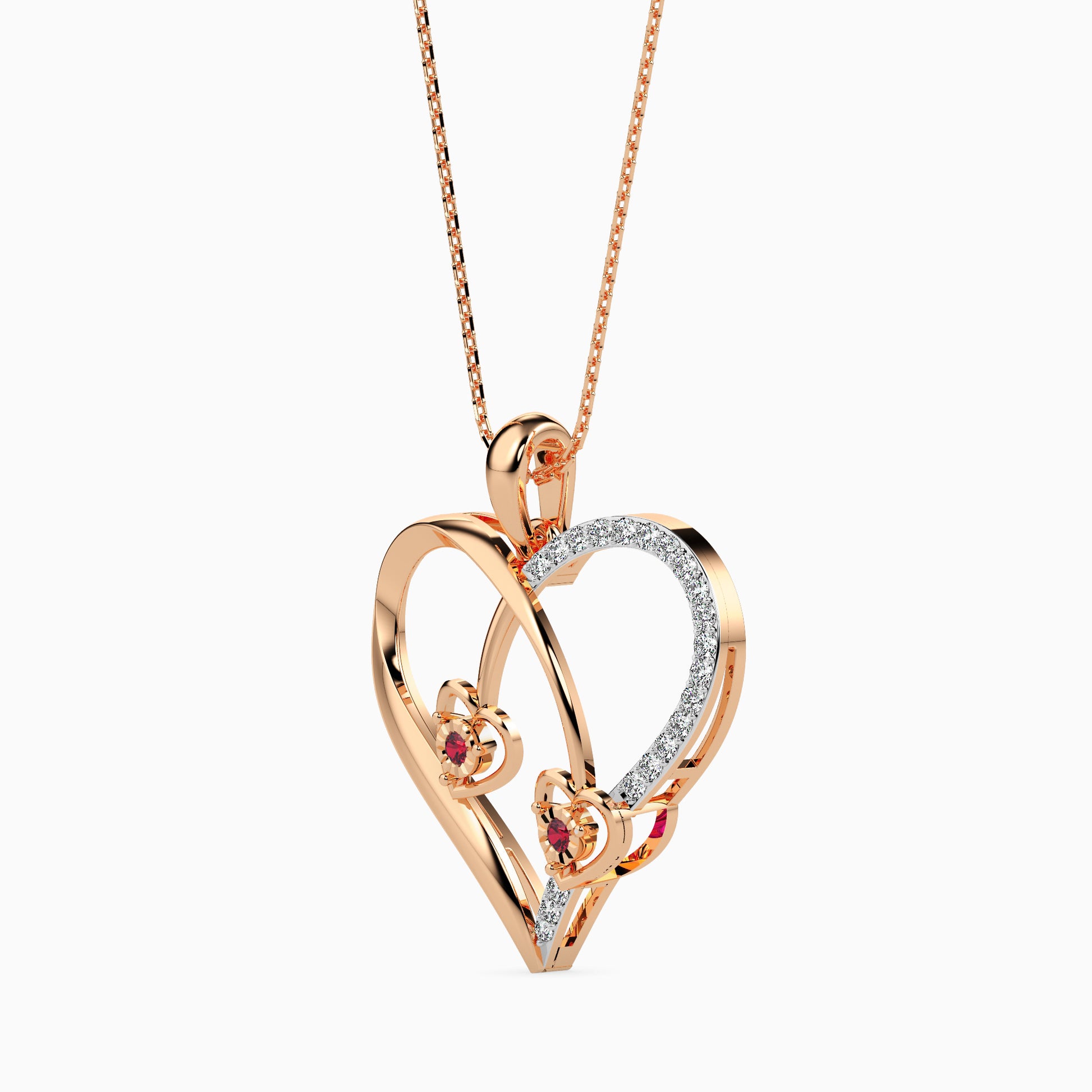 Crimson Round delicate lab grown diamond pendant Fiona Diamonds