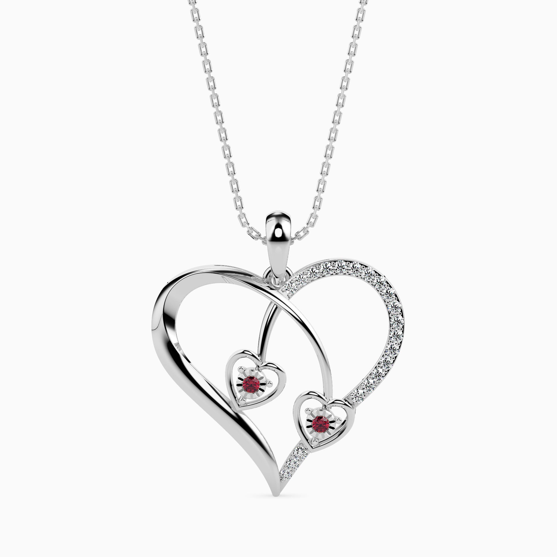 Crimson Round delicate lab grown diamond pendant Fiona Diamonds