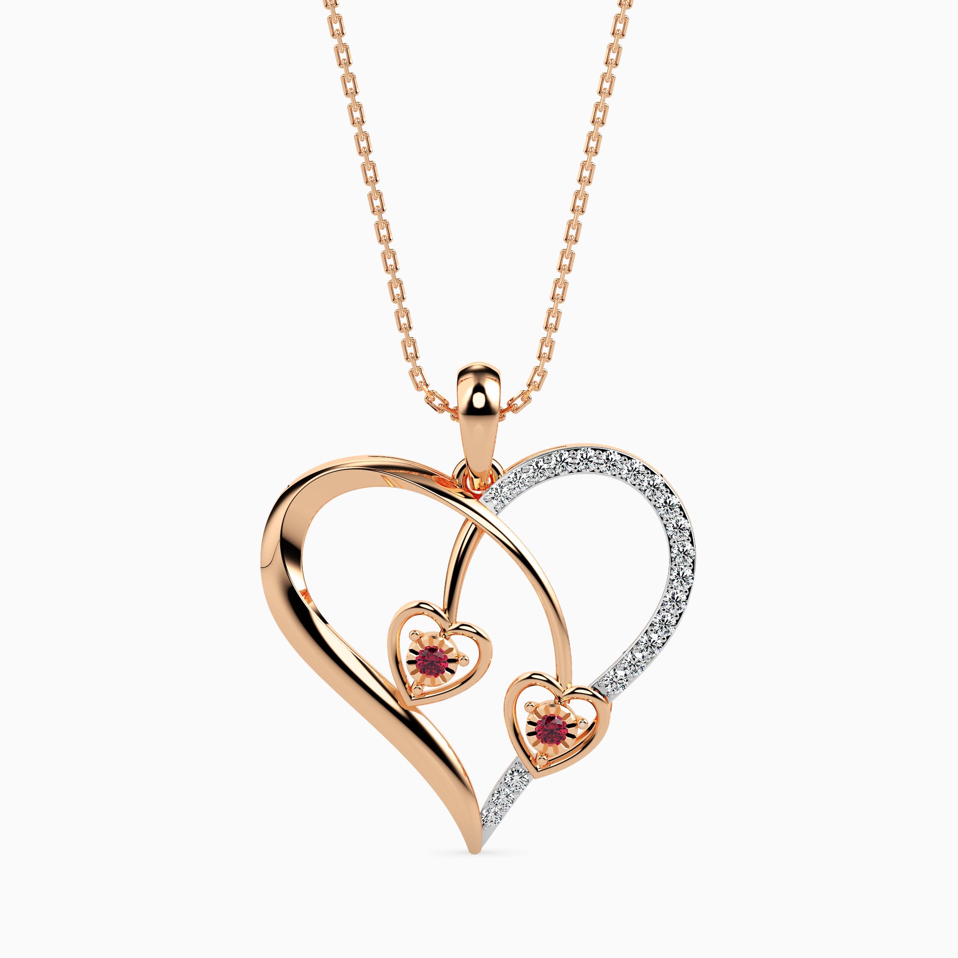 Crimson Round delicate lab grown diamond pendant Fiona Diamonds