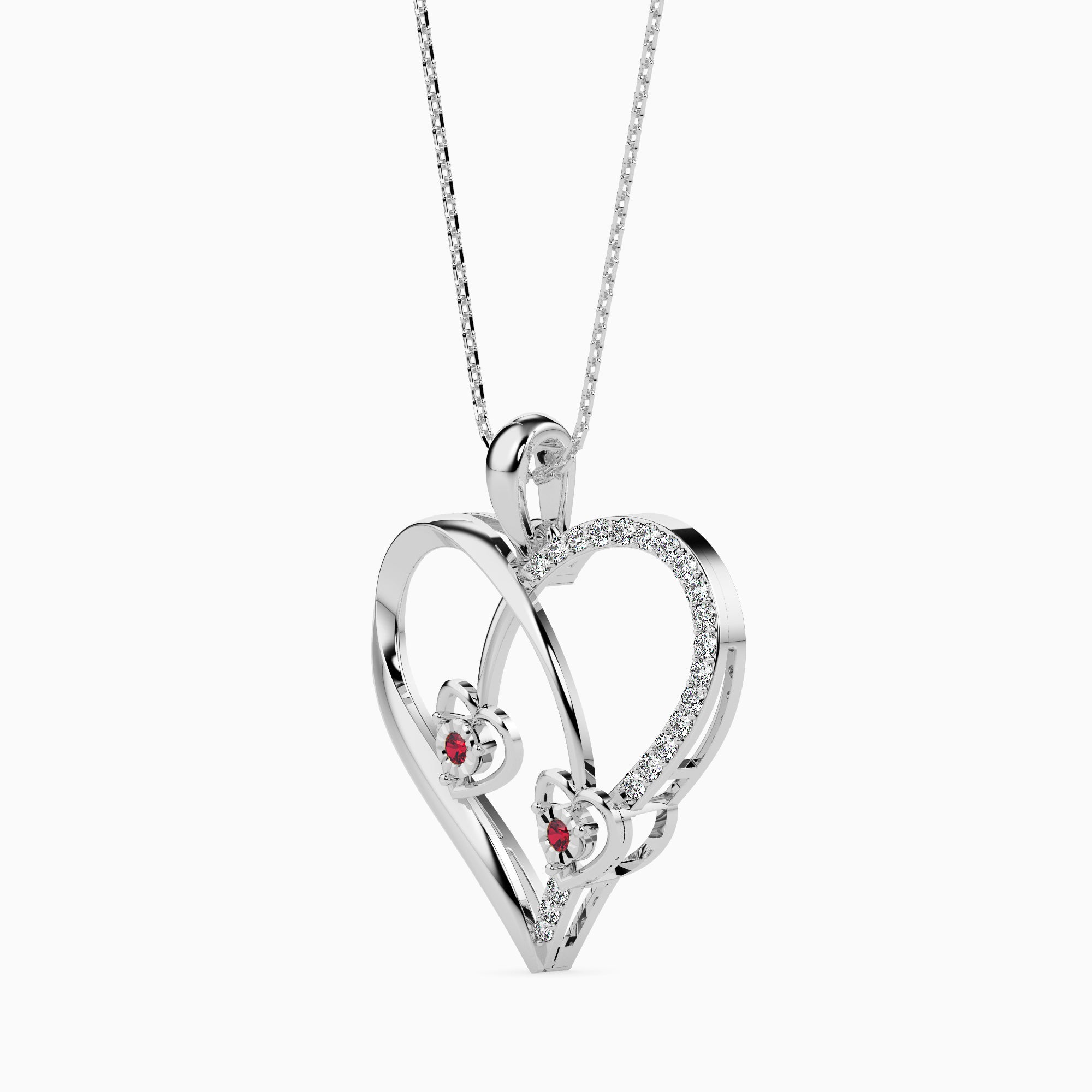 Crimson Round delicate lab grown diamond pendant Fiona Diamonds