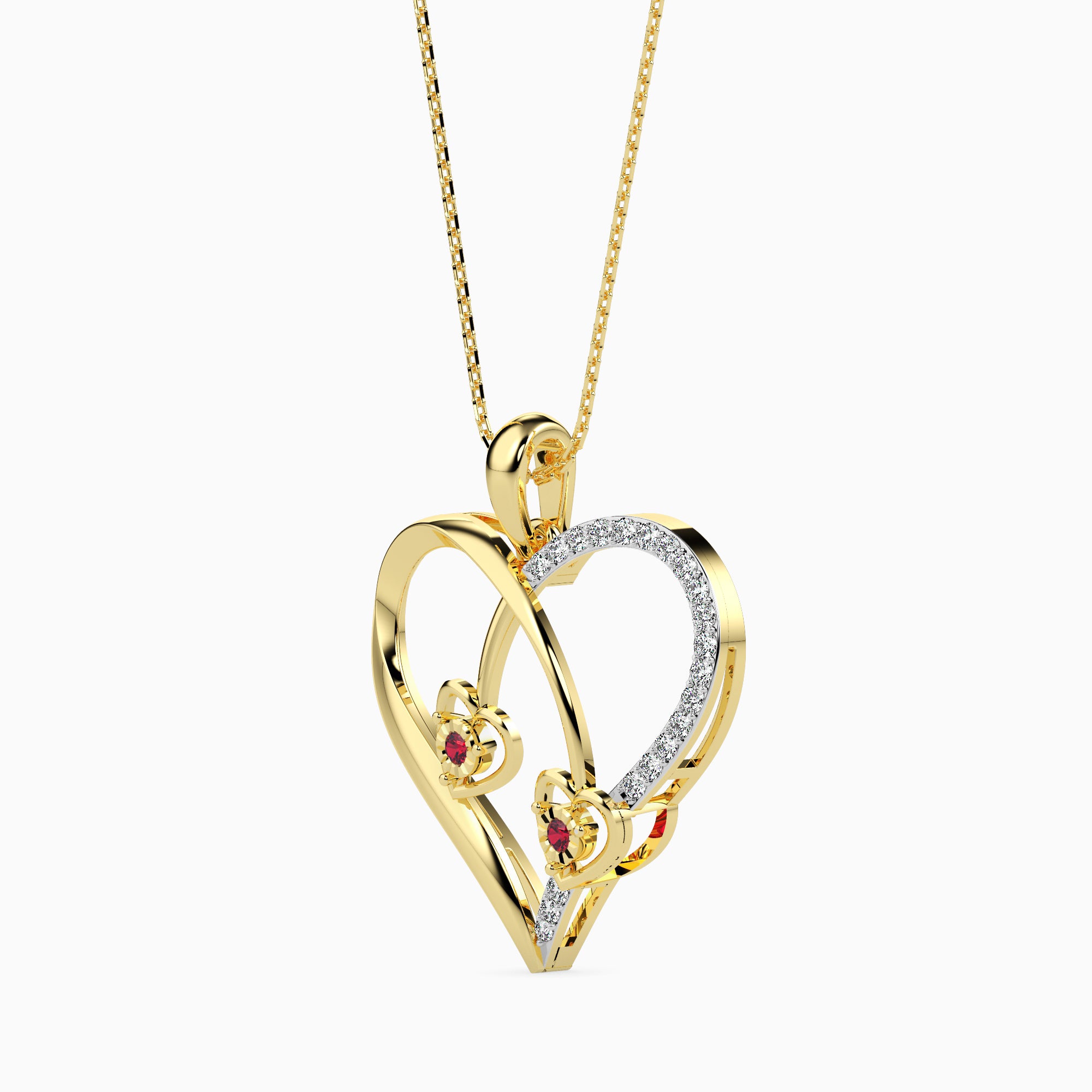 Crimson Round delicate lab grown diamond pendant Fiona Diamonds