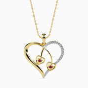 Crimson Round delicate lab grown diamond pendant Fiona Diamonds