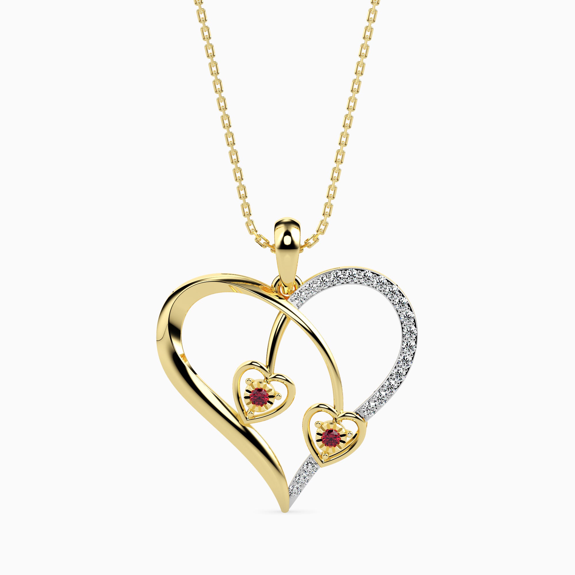 Crimson Round delicate lab grown diamond pendant Fiona Diamonds