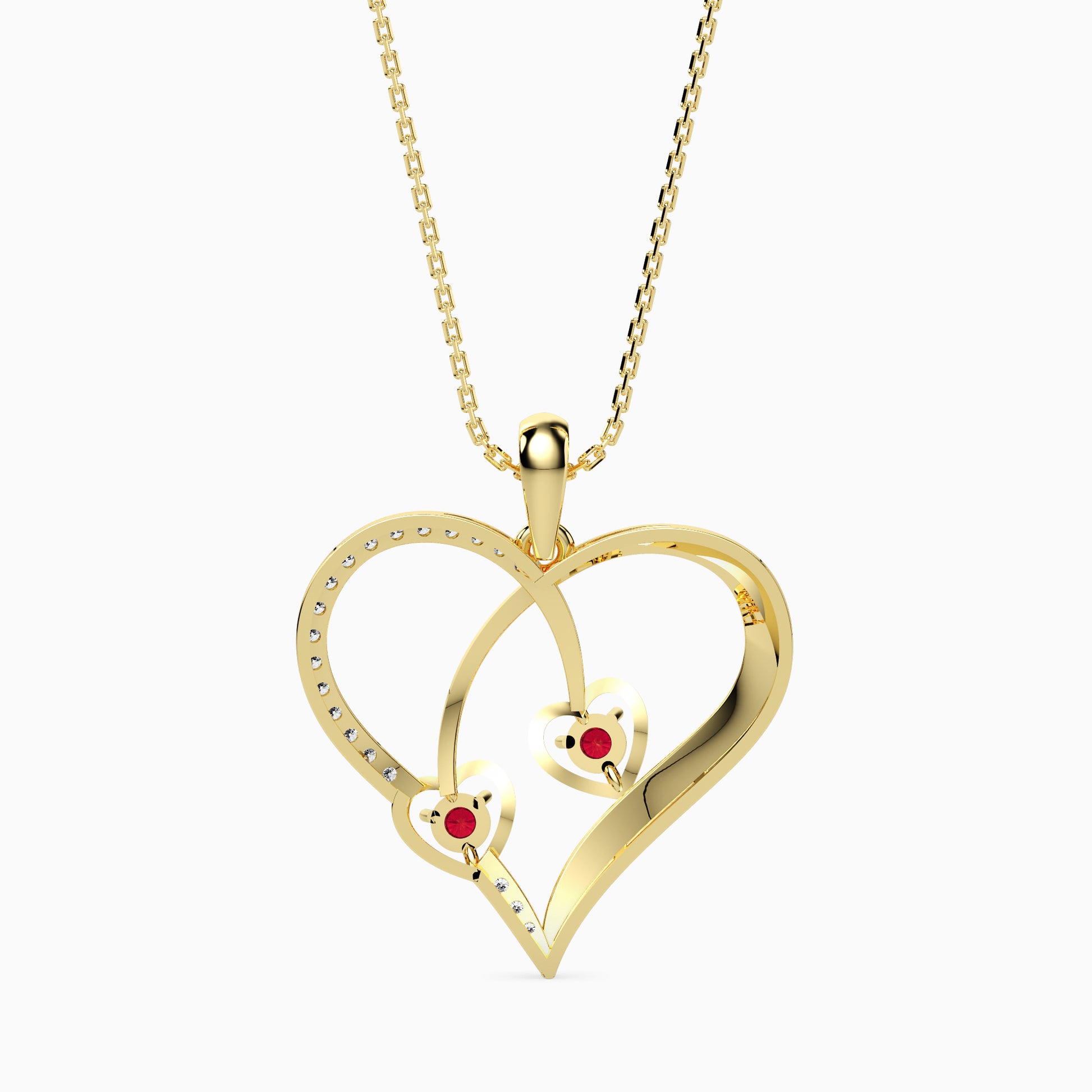 Crimson Round delicate lab grown diamond pendant Fiona Diamonds