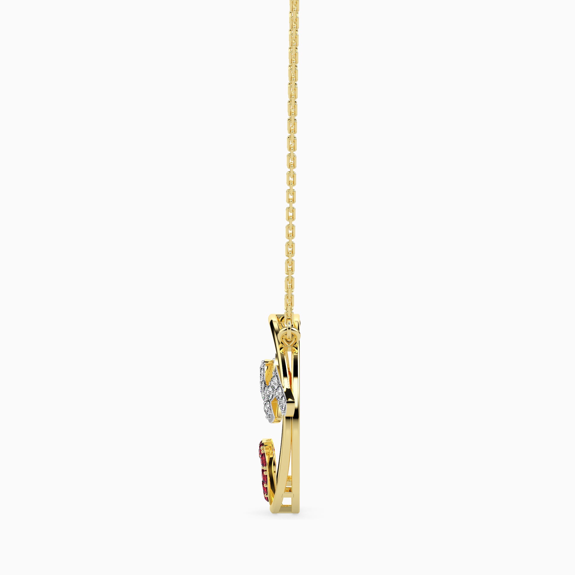 Nestled modern lab grown diamond pendant design Fiona Diamonds