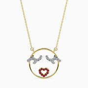 Nestled modern lab grown diamond pendant design Fiona Diamonds