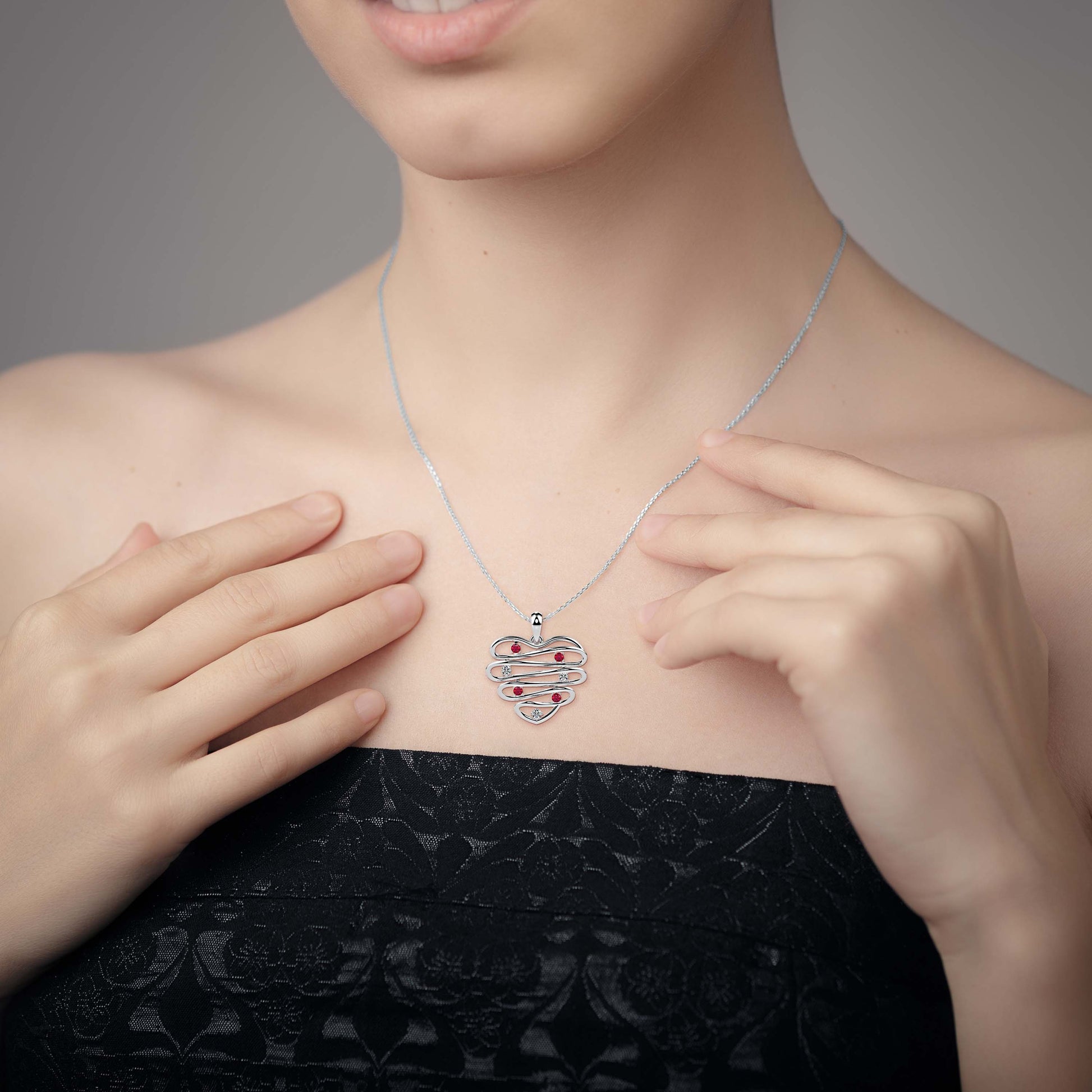 Enternal modern lab grown diamond pendant design Fiona Diamonds