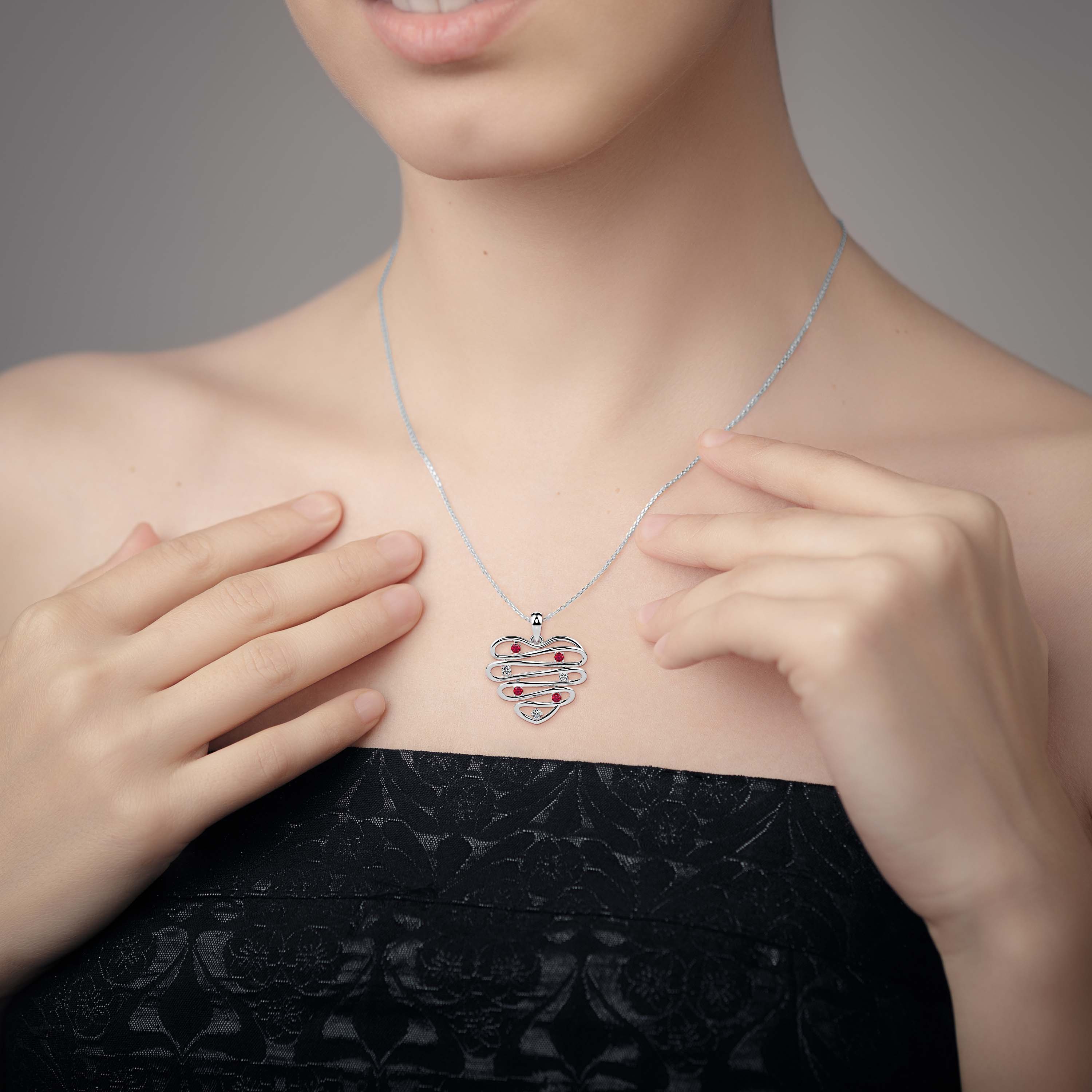 Enternal modern lab grown diamond pendant design Fiona Diamonds