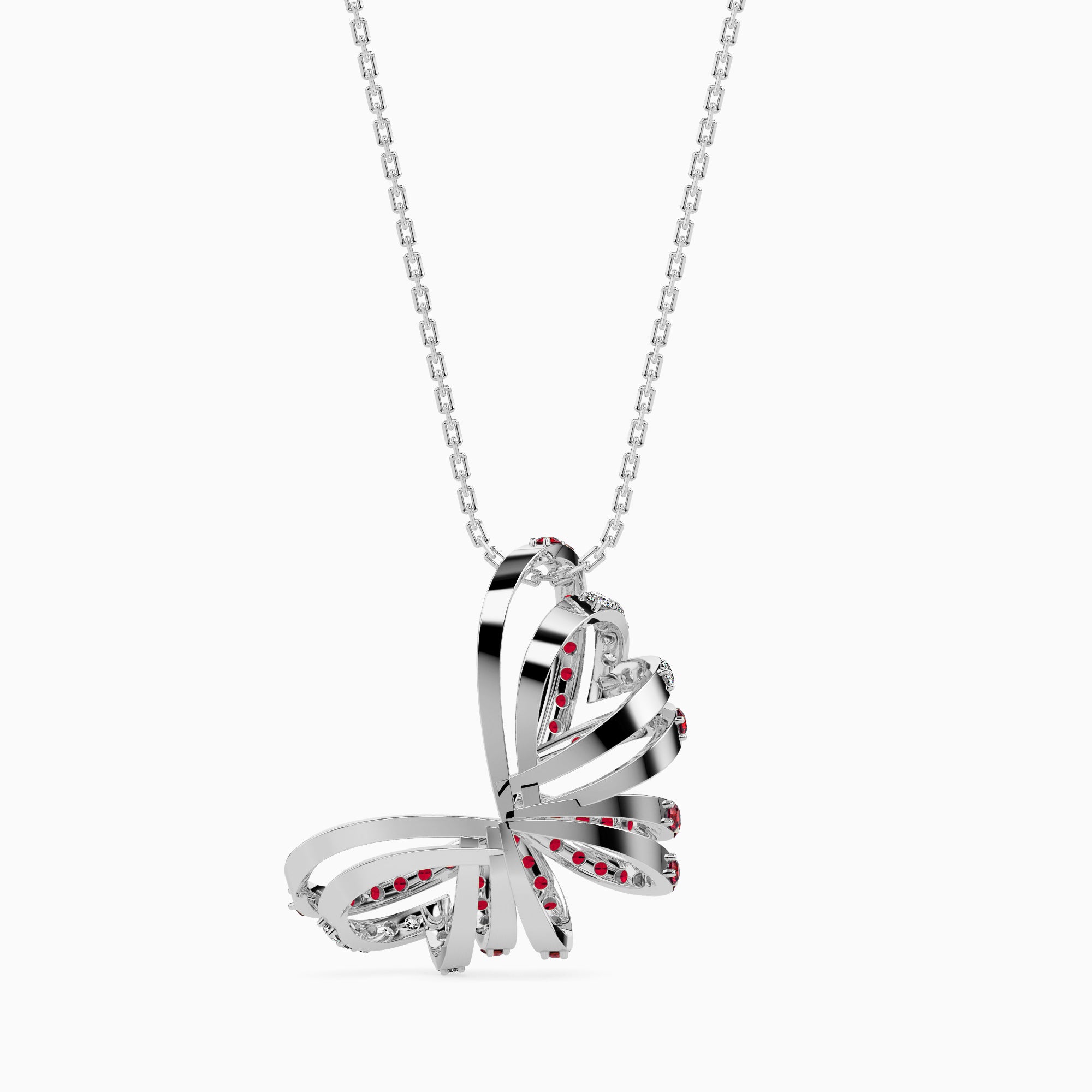 Strings modern lab grown diamond pendant design Fiona Diamonds