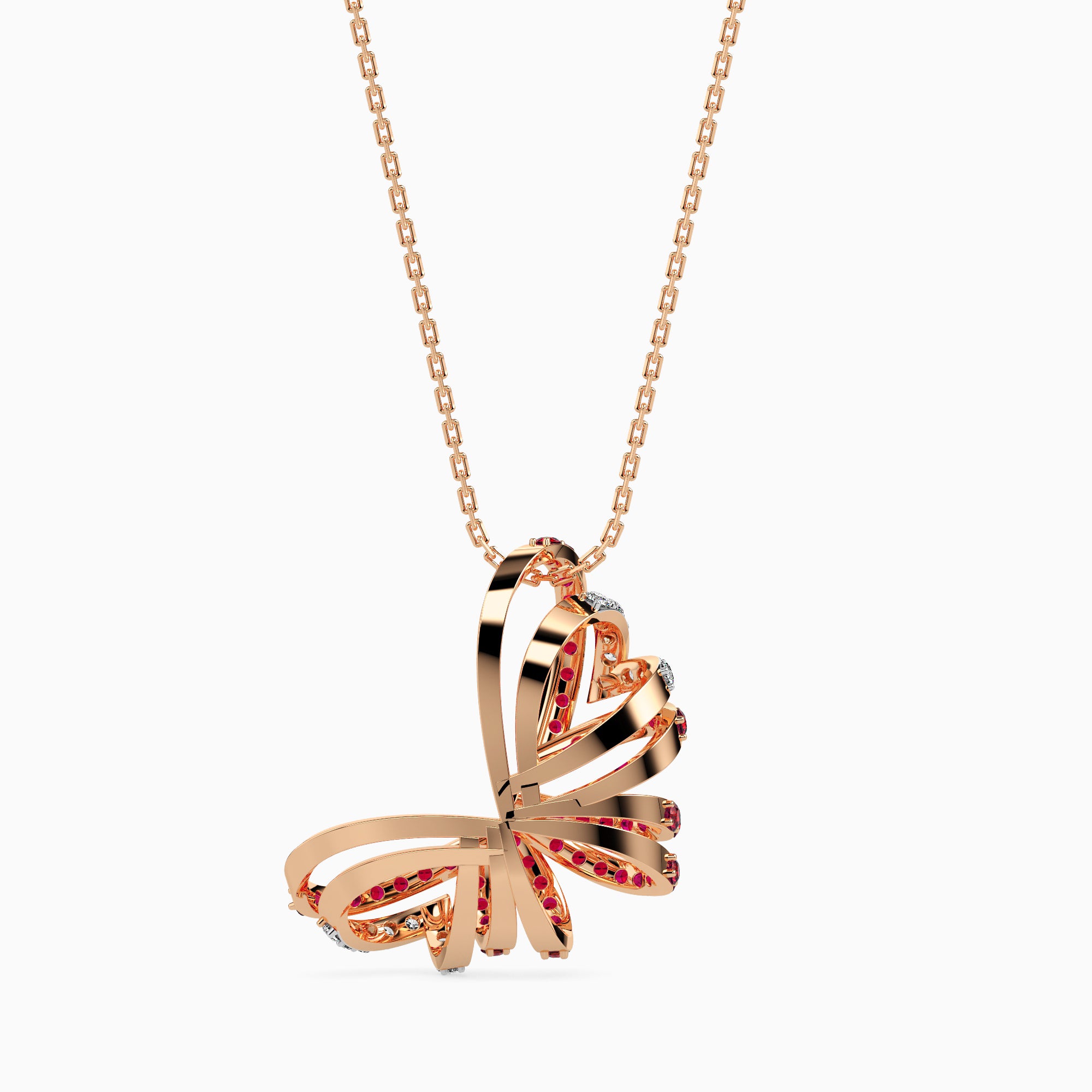 Strings modern lab grown diamond pendant design Fiona Diamonds