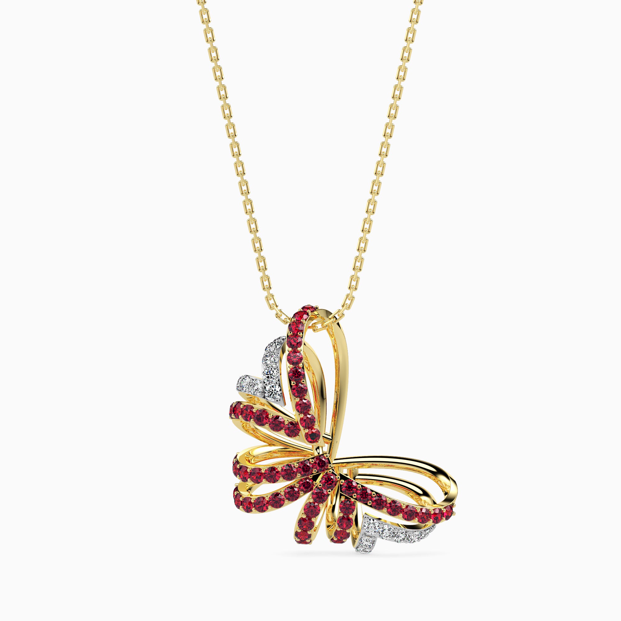 Strings modern lab grown diamond pendant design Fiona Diamonds