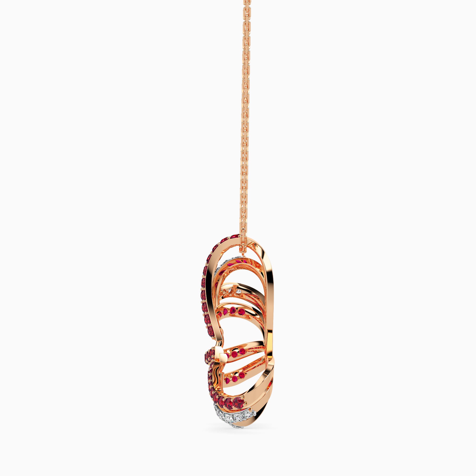 Strings modern lab grown diamond pendant design Fiona Diamonds