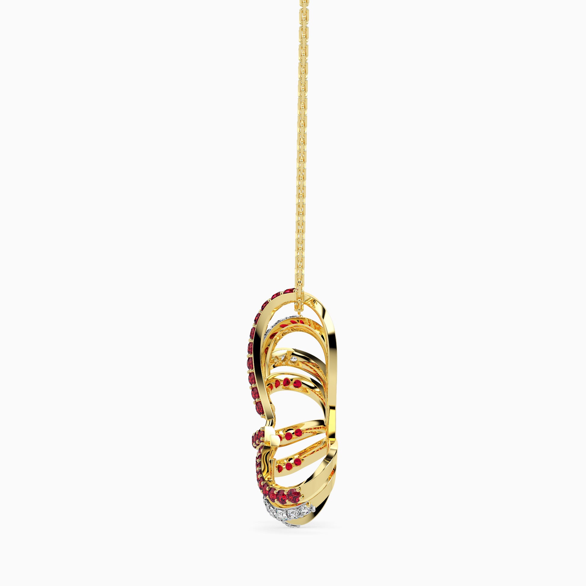 Strings modern lab grown diamond pendant design Fiona Diamonds