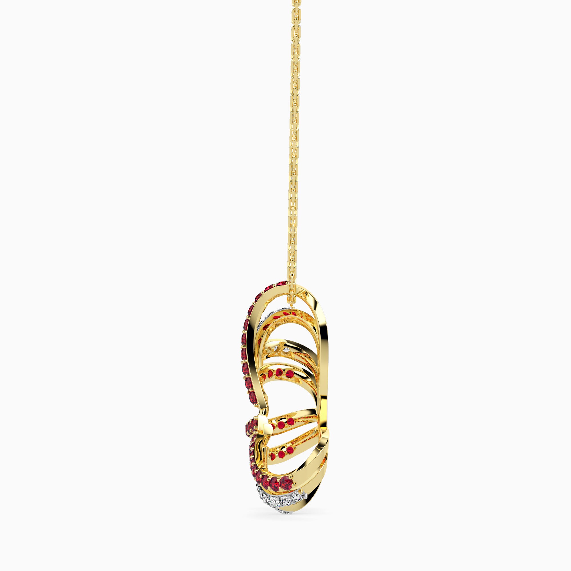 Strings modern lab grown diamond pendant design Fiona Diamonds
