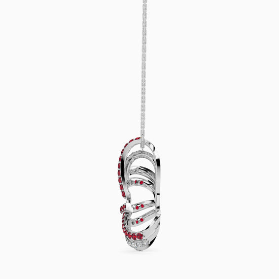 Strings modern lab grown diamond pendant design Fiona Diamonds