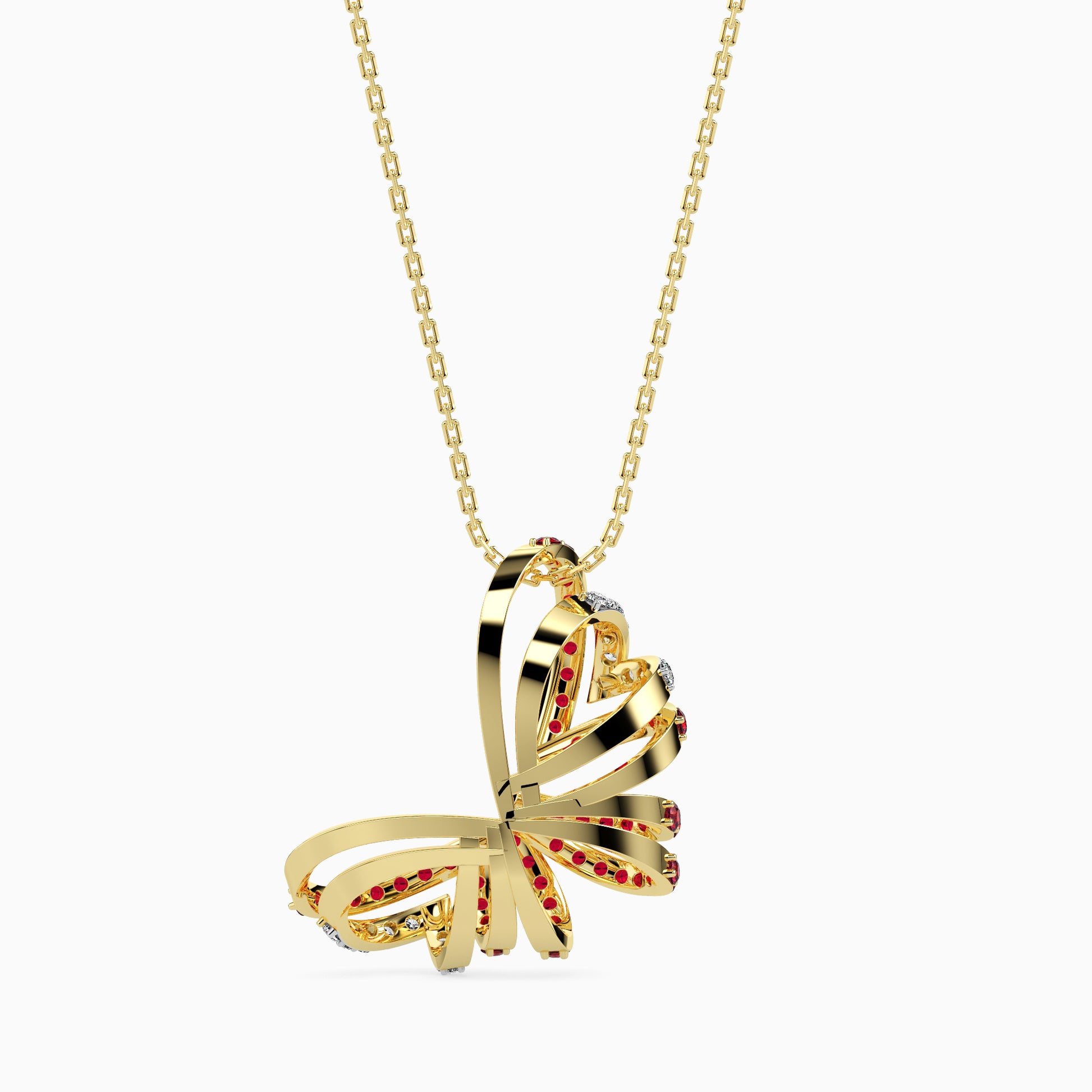 Strings modern lab grown diamond pendant design Fiona Diamonds