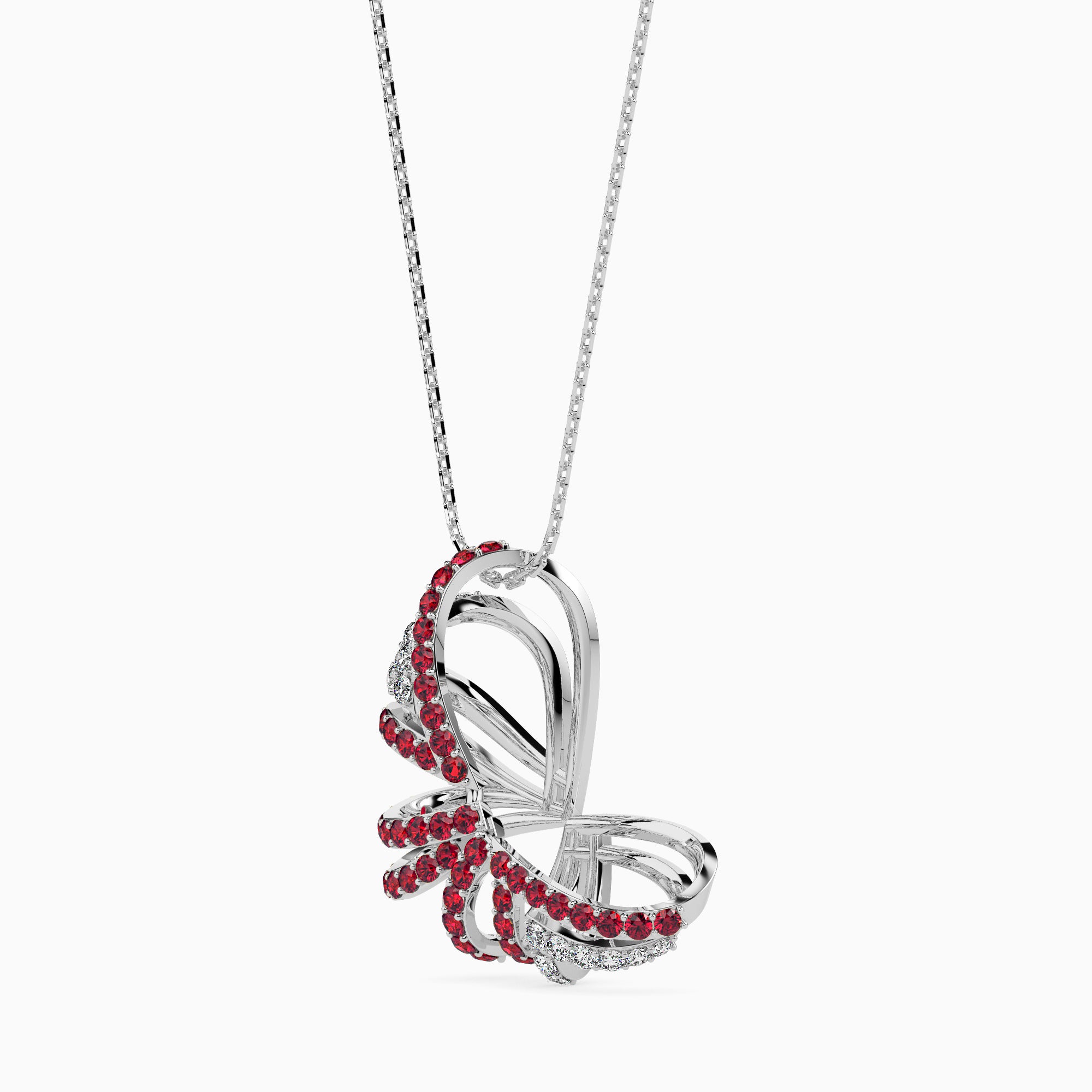 Strings modern lab grown diamond pendant design Fiona Diamonds