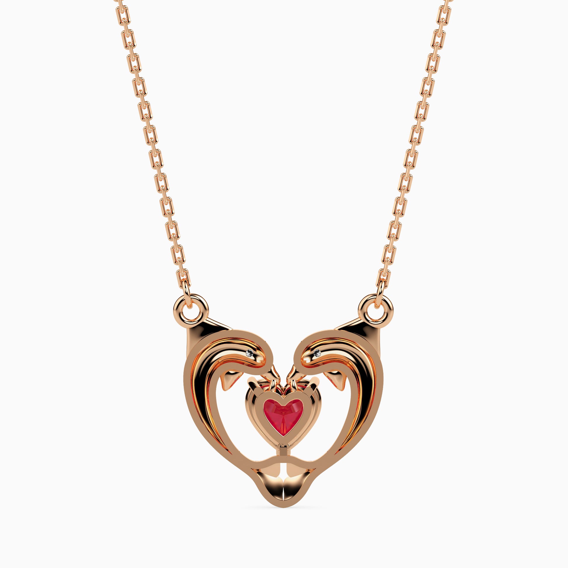 Dolphin modern lab grown diamond pendant design Fiona Diamonds