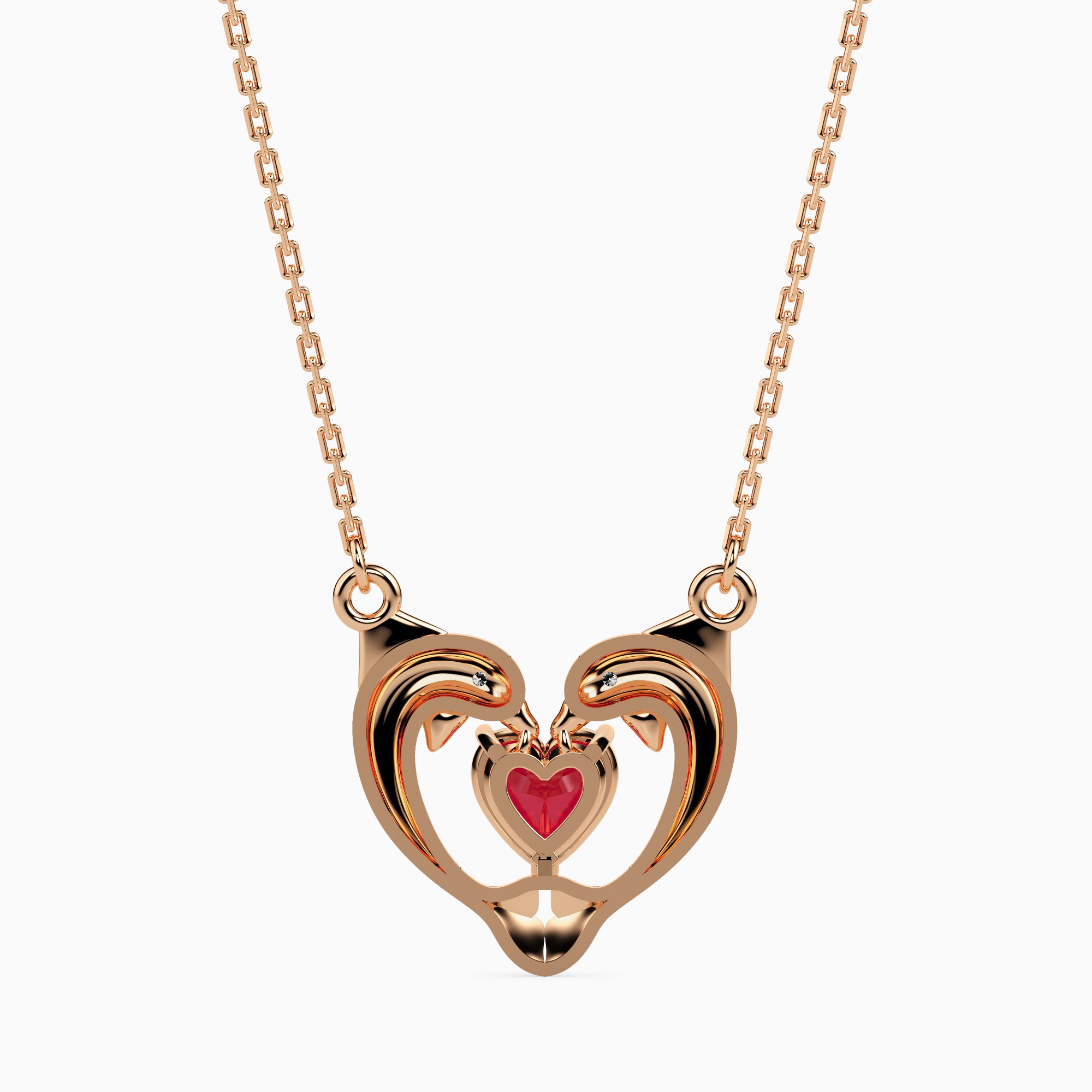 Dolphin modern lab grown diamond pendant design Fiona Diamonds