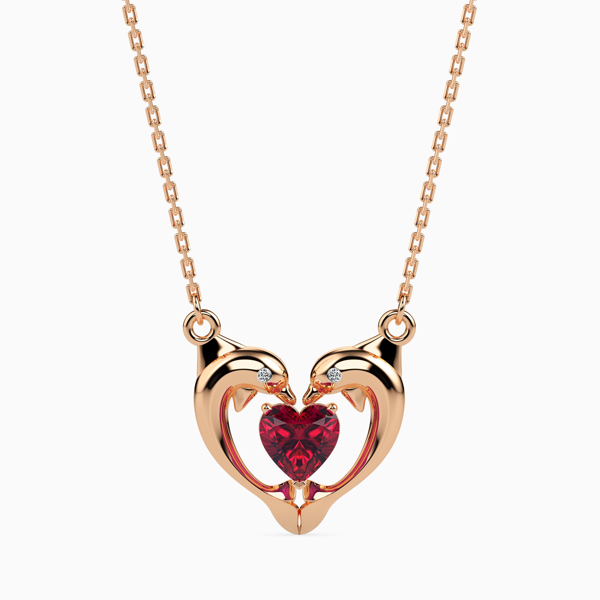 Dolphin modern lab grown diamond pendant design Fiona Diamonds