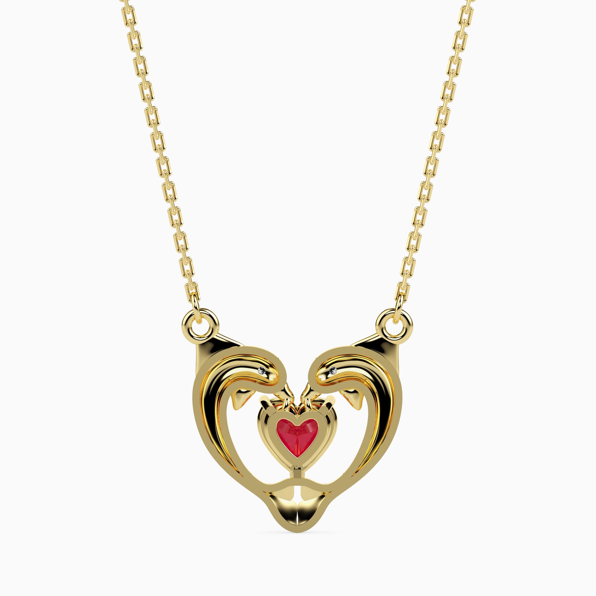 Dolphin modern lab grown diamond pendant design Fiona Diamonds