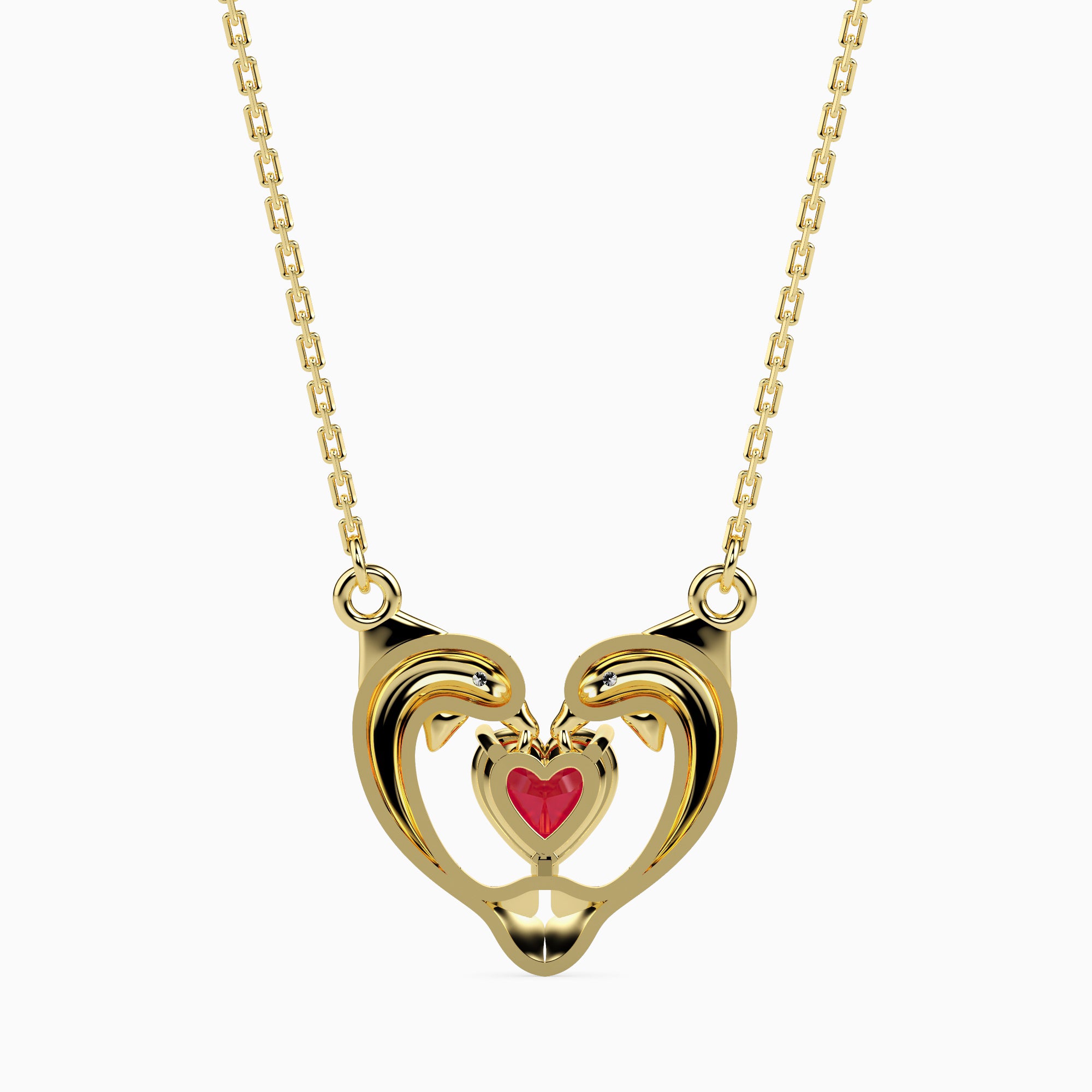 Dolphin modern lab grown diamond pendant design Fiona Diamonds