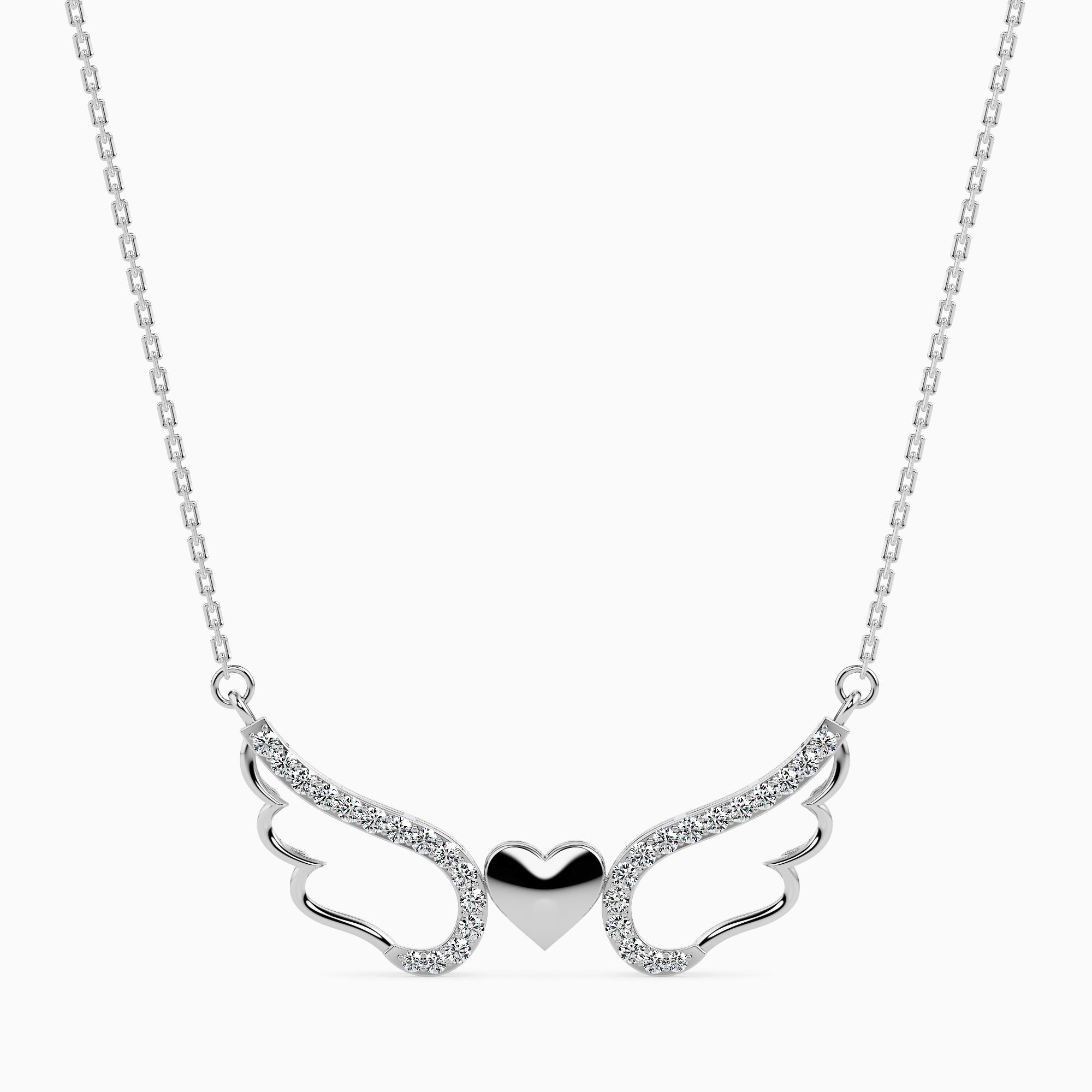 Winged modern lab grown diamond pendant design Fiona Diamonds