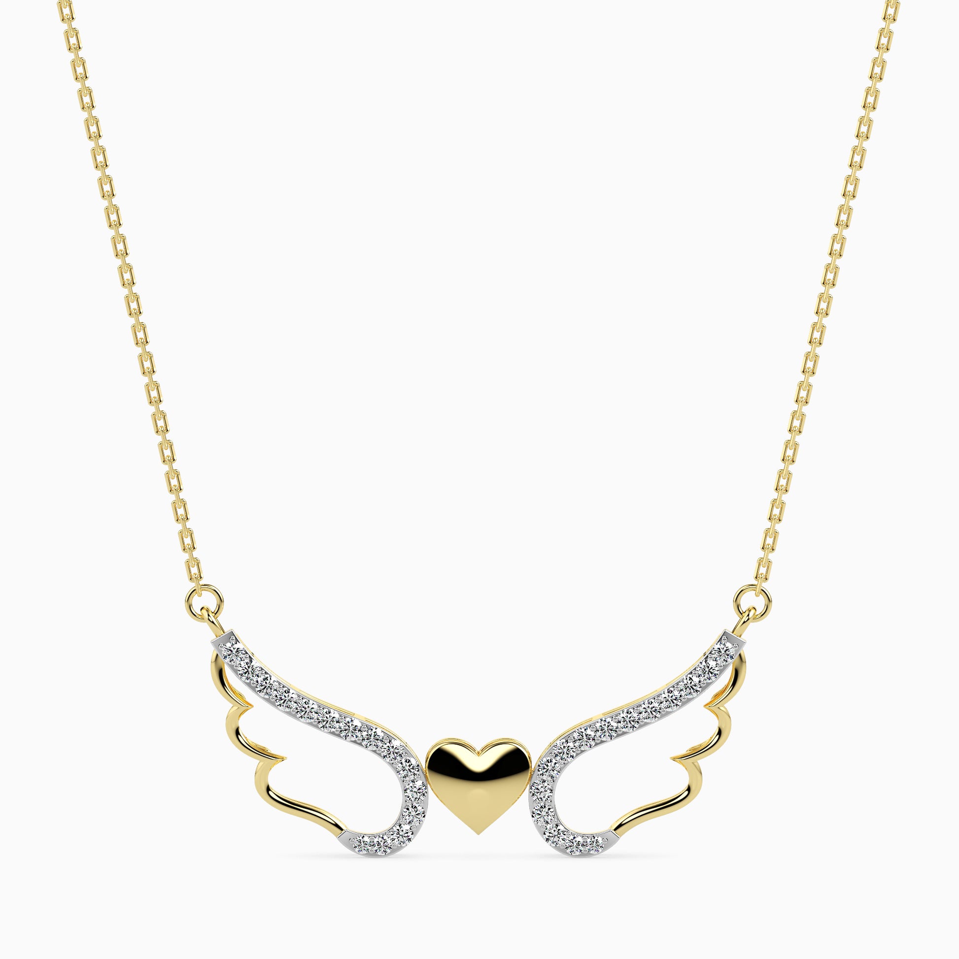 Winged modern lab grown diamond pendant design Fiona Diamonds