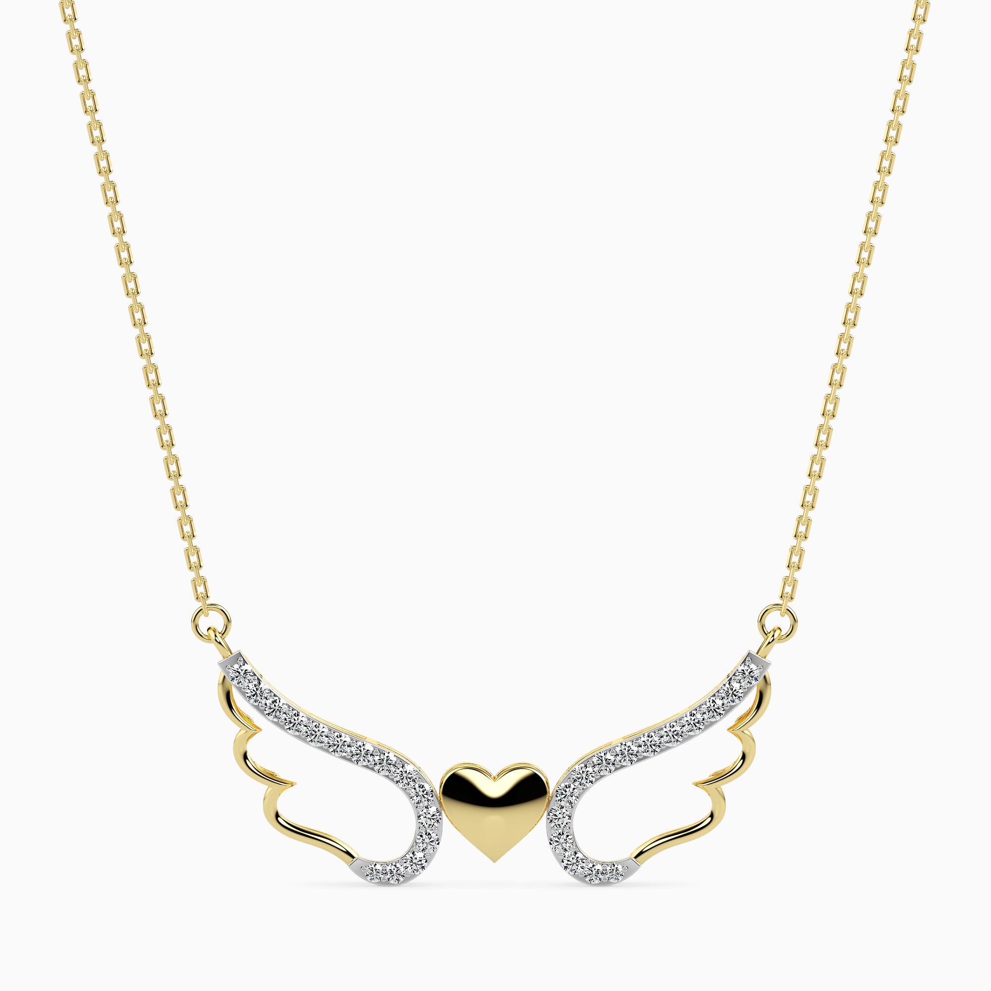 Winged modern lab grown diamond pendant design Fiona Diamonds