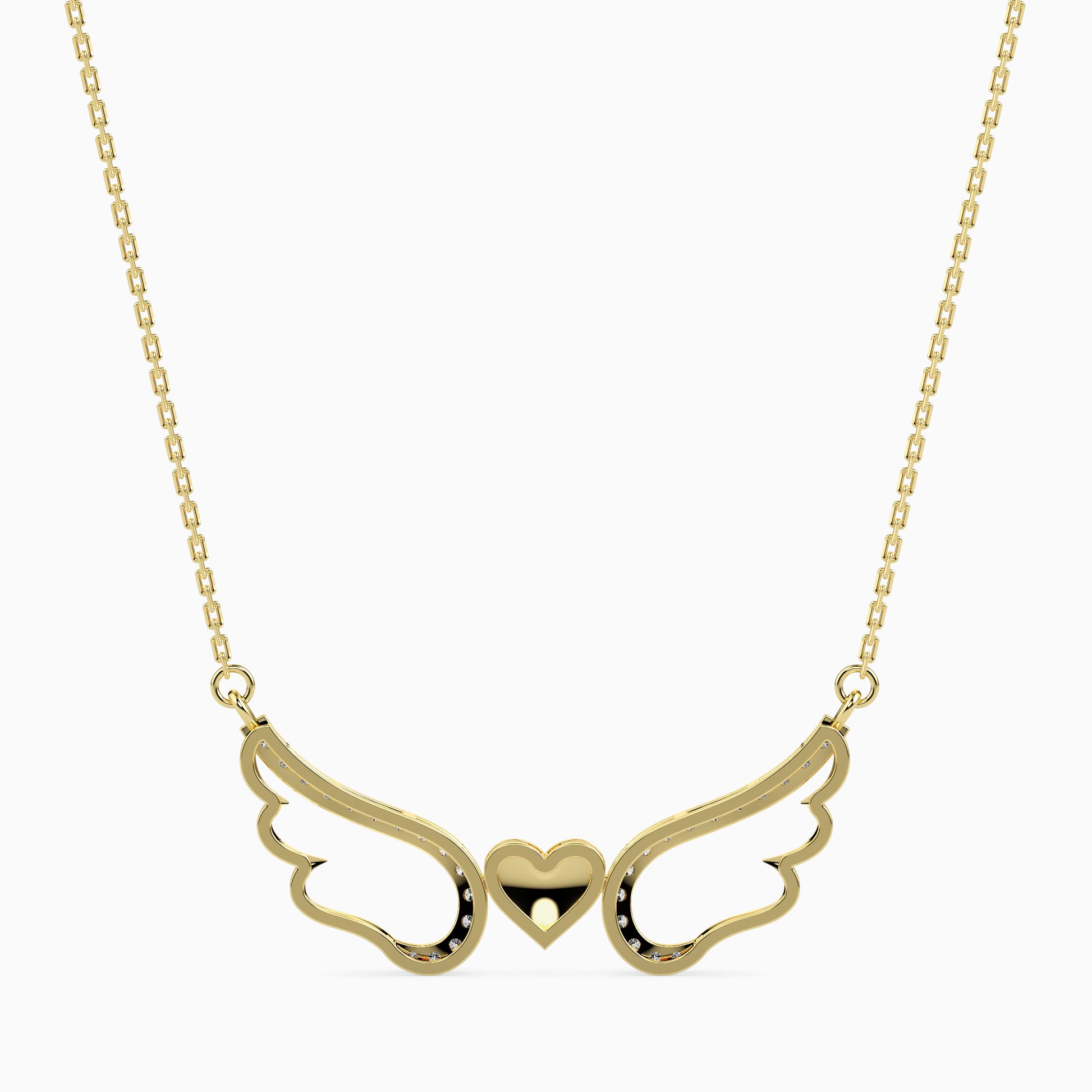 Winged modern lab grown diamond pendant design Fiona Diamonds