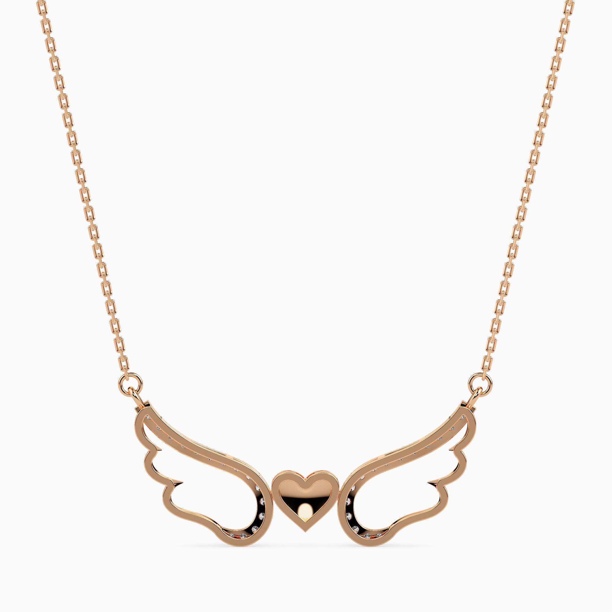 Winged modern lab grown diamond pendant design Fiona Diamonds