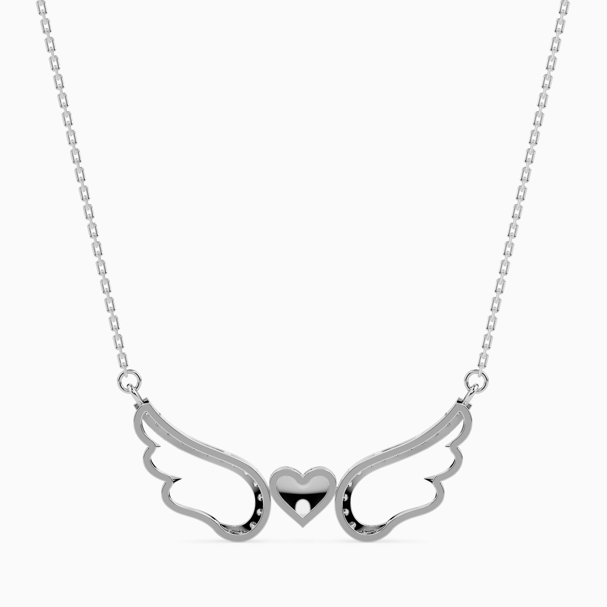 Winged modern lab grown diamond pendant design Fiona Diamonds