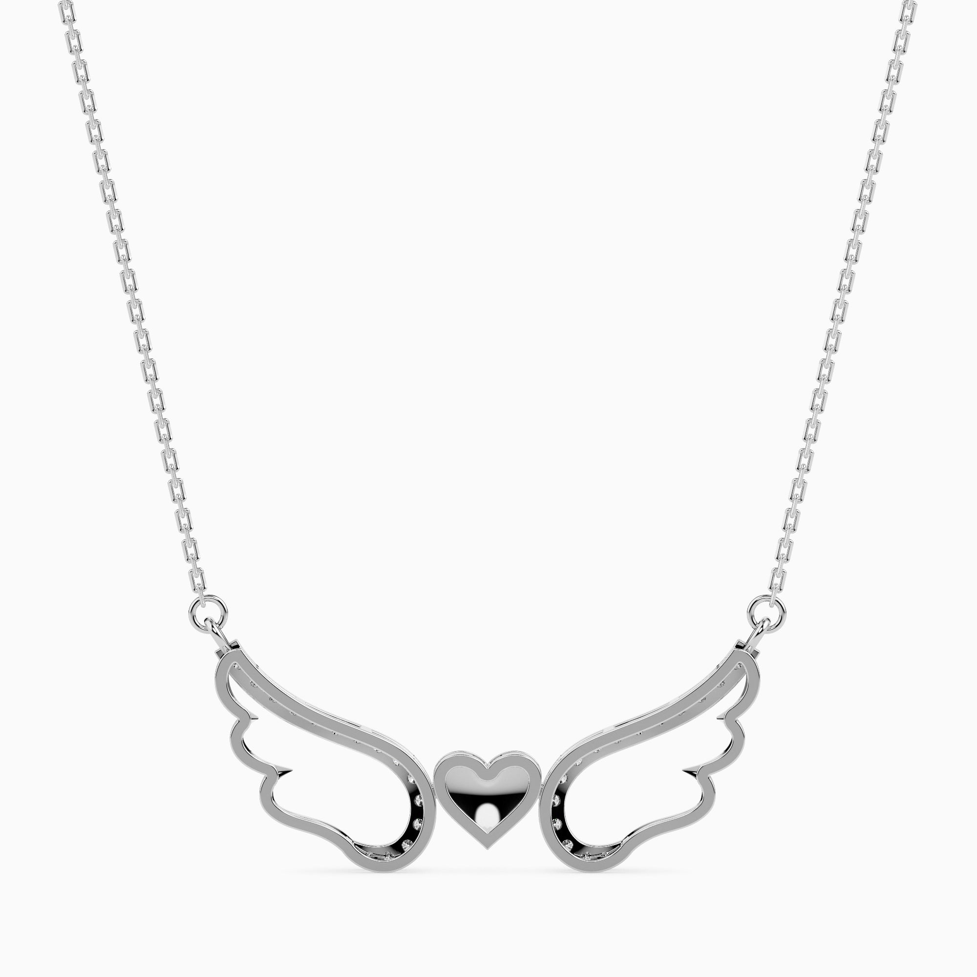 Winged modern lab grown diamond pendant design Fiona Diamonds