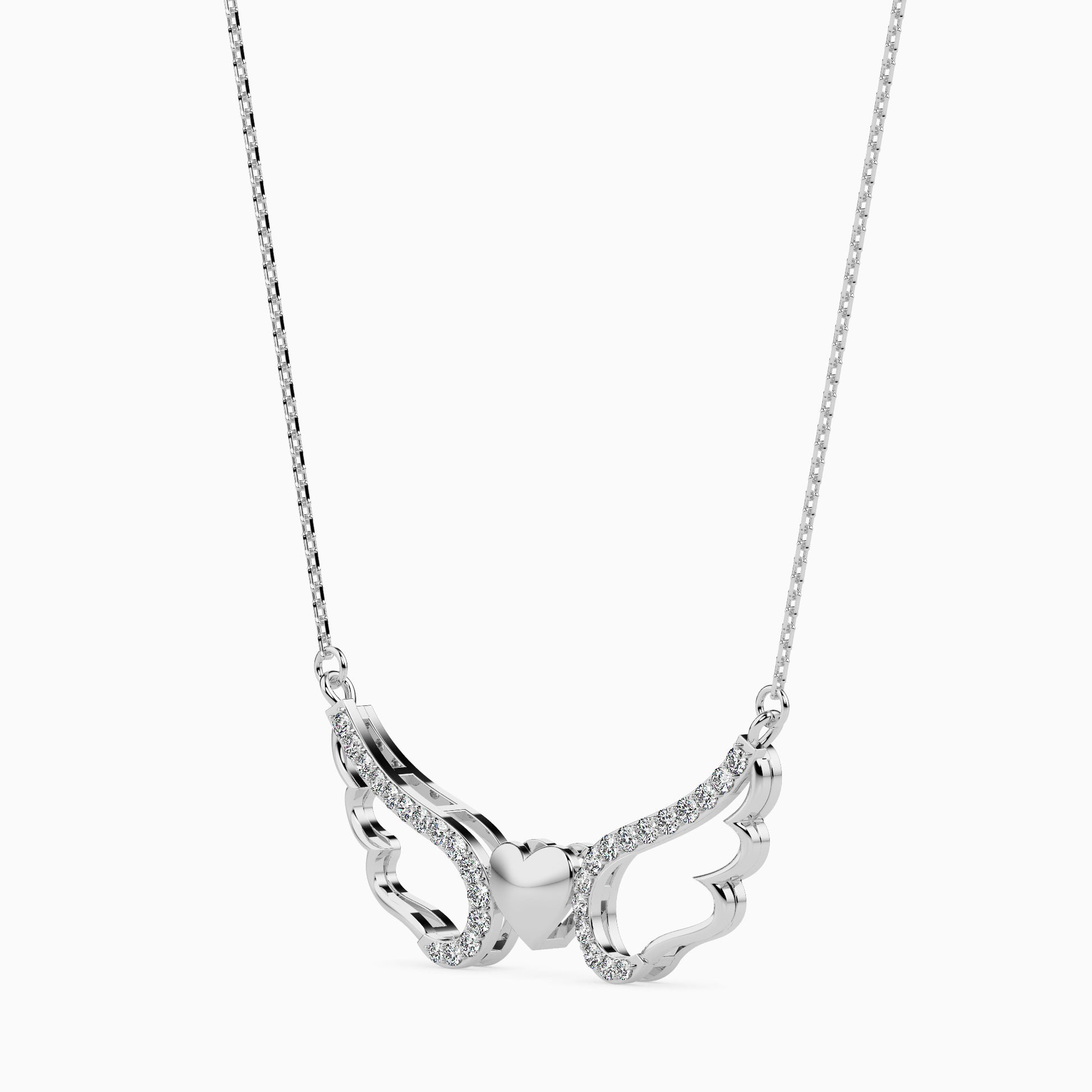 Winged modern lab grown diamond pendant design Fiona Diamonds