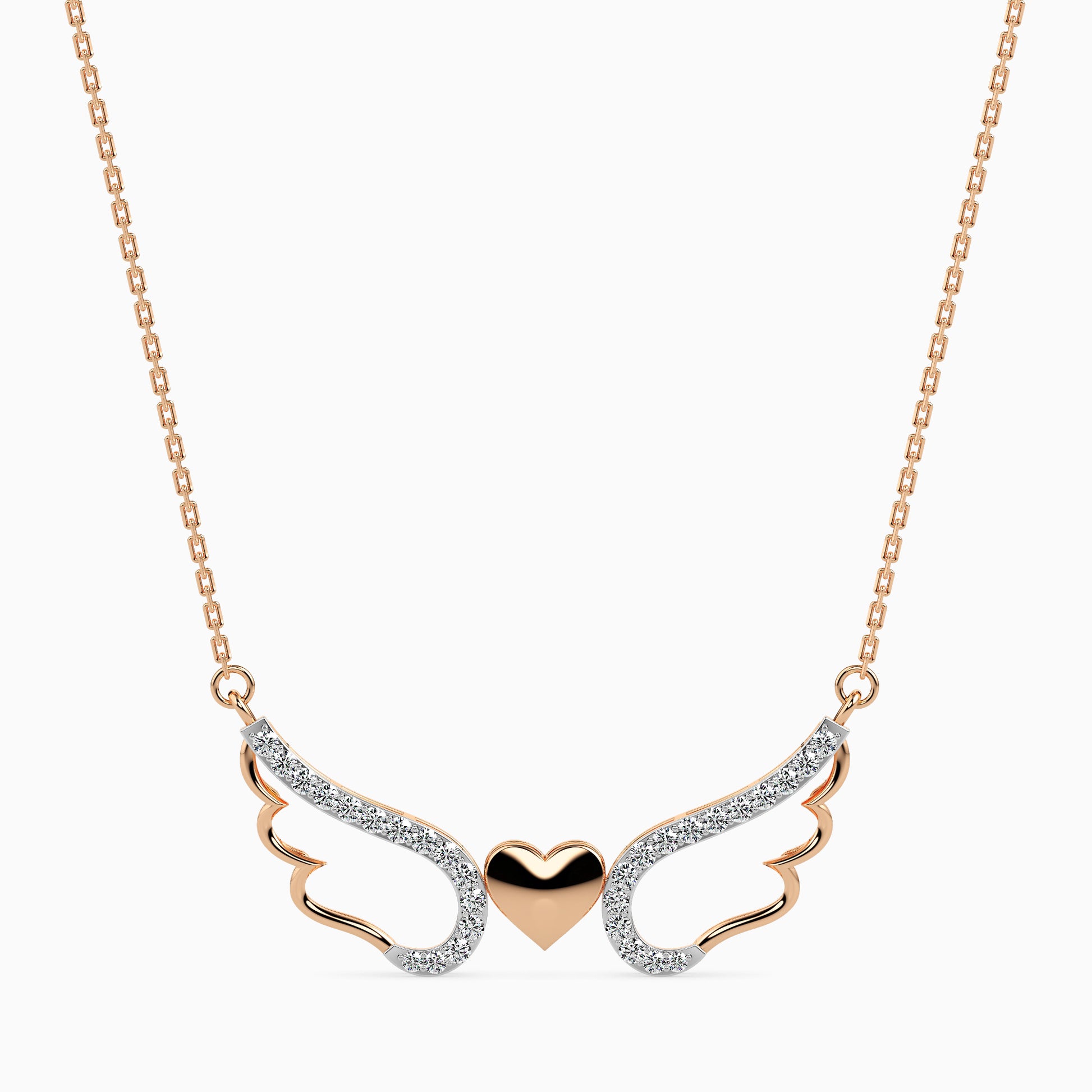 Winged modern lab grown diamond pendant design Fiona Diamonds