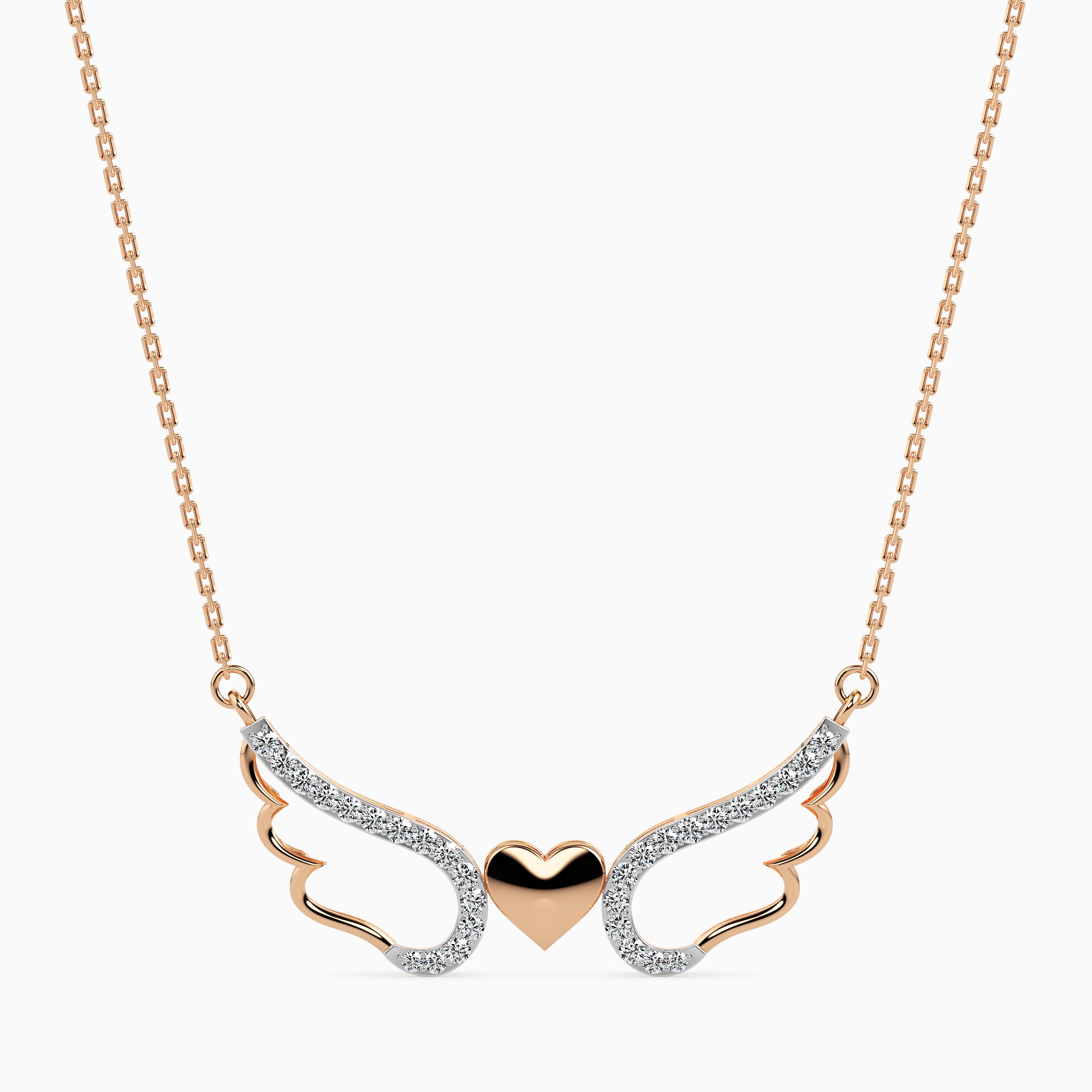 Winged modern lab grown diamond pendant design Fiona Diamonds