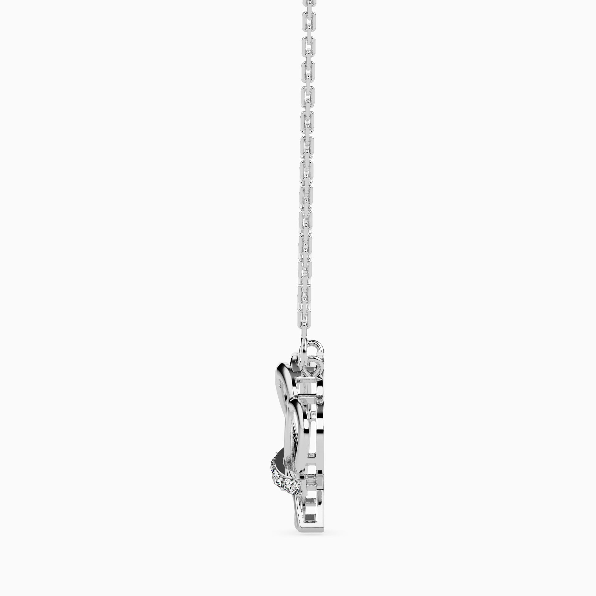 Knotted modern lab grown diamond pendant design Fiona Diamonds