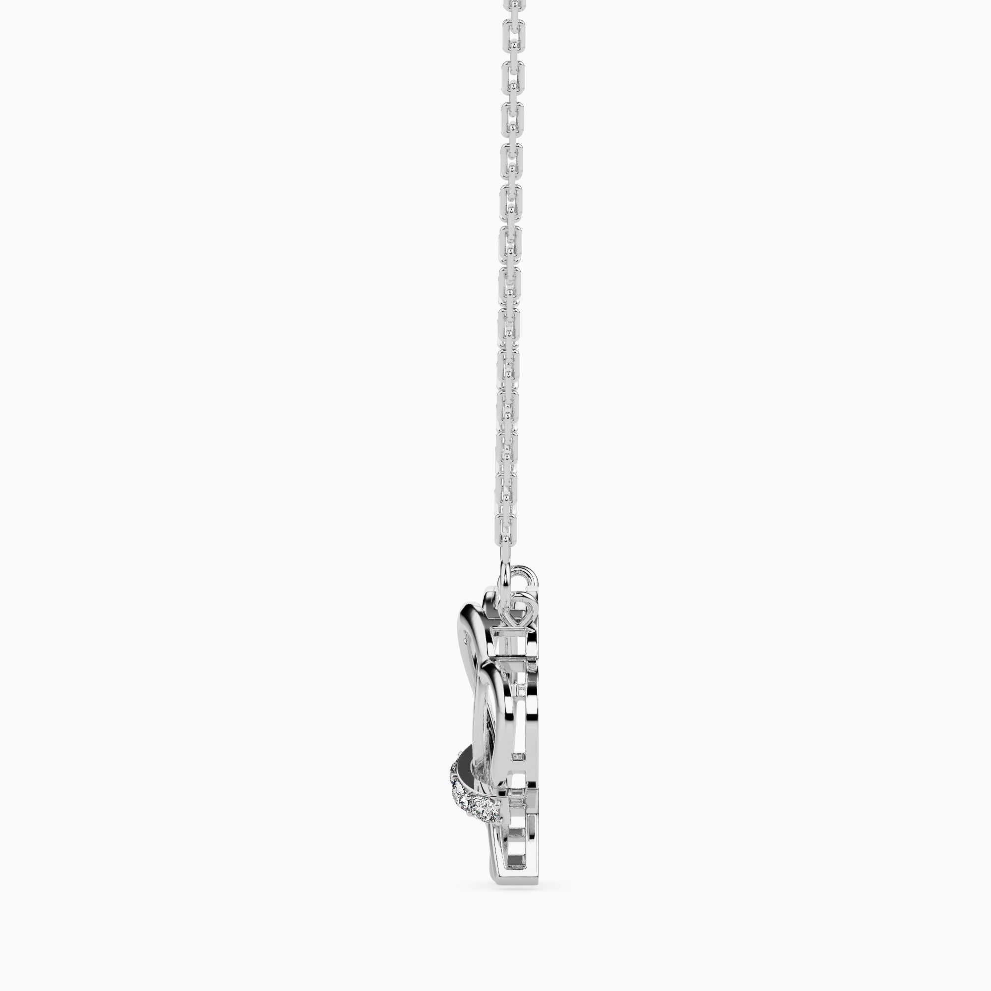 Knotted modern lab grown diamond pendant design Fiona Diamonds