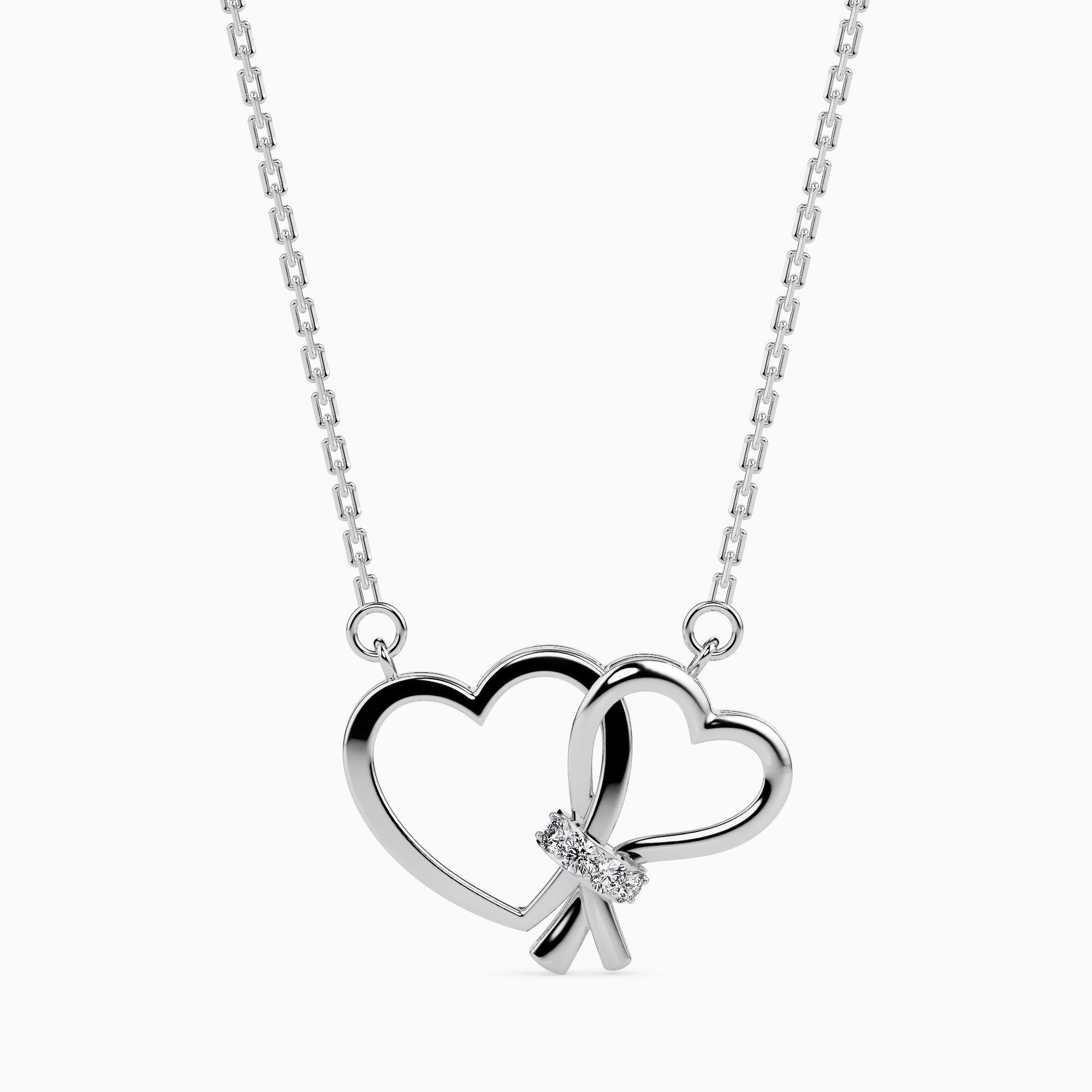 Knotted modern lab grown diamond pendant design Fiona Diamonds