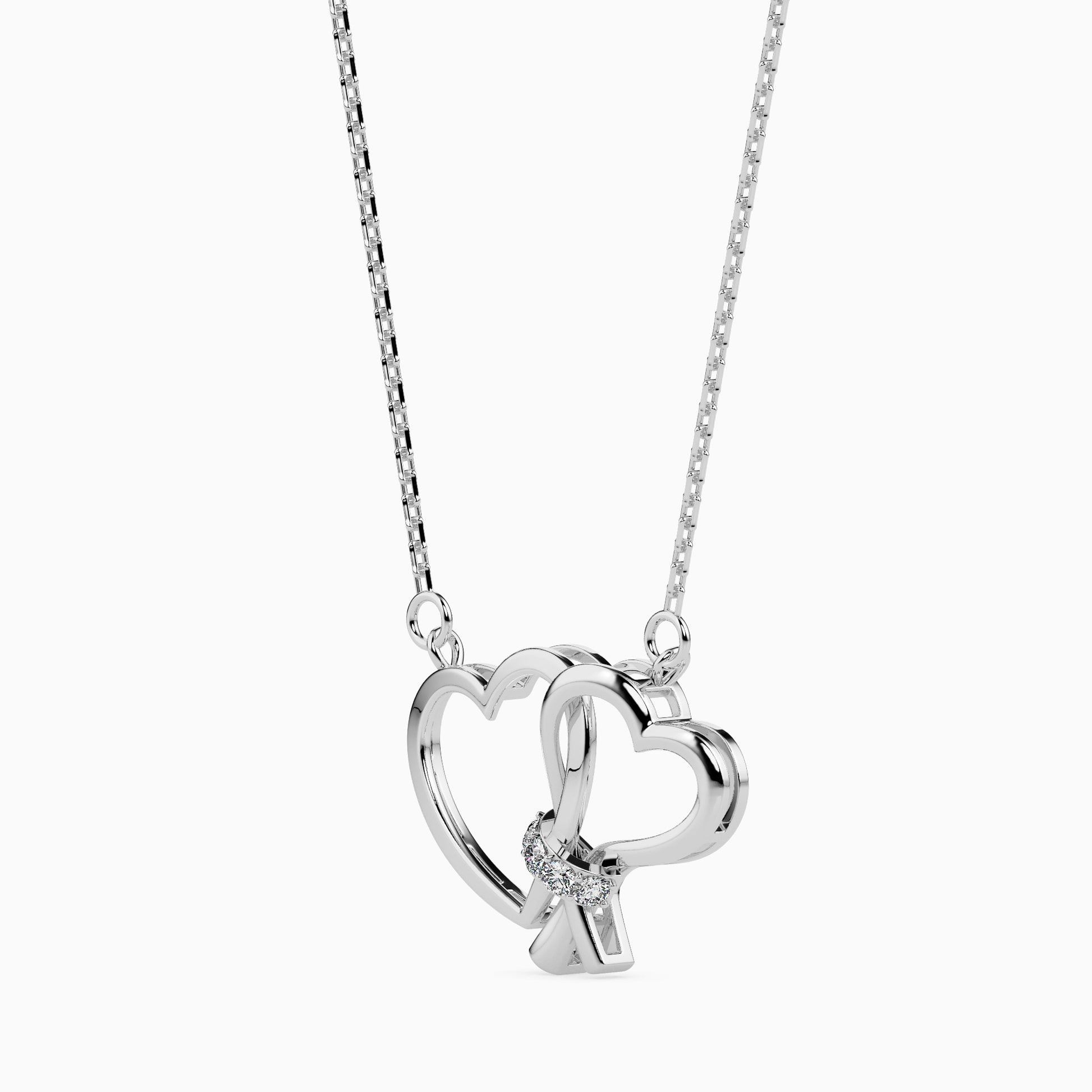 Knotted modern lab grown diamond pendant design Fiona Diamonds