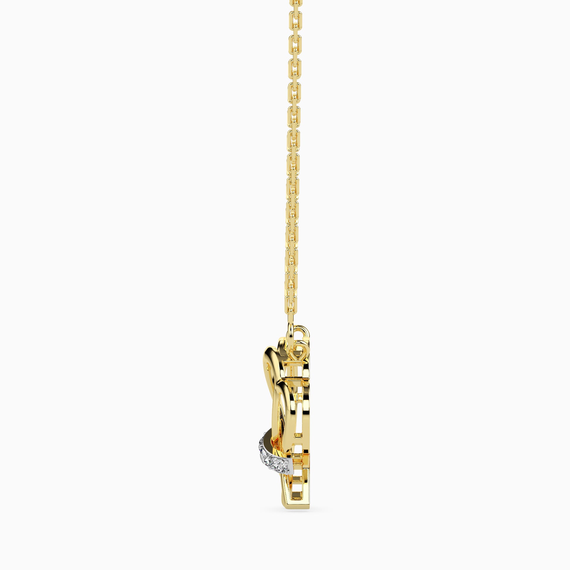 Knotted modern lab grown diamond pendant design Fiona Diamonds