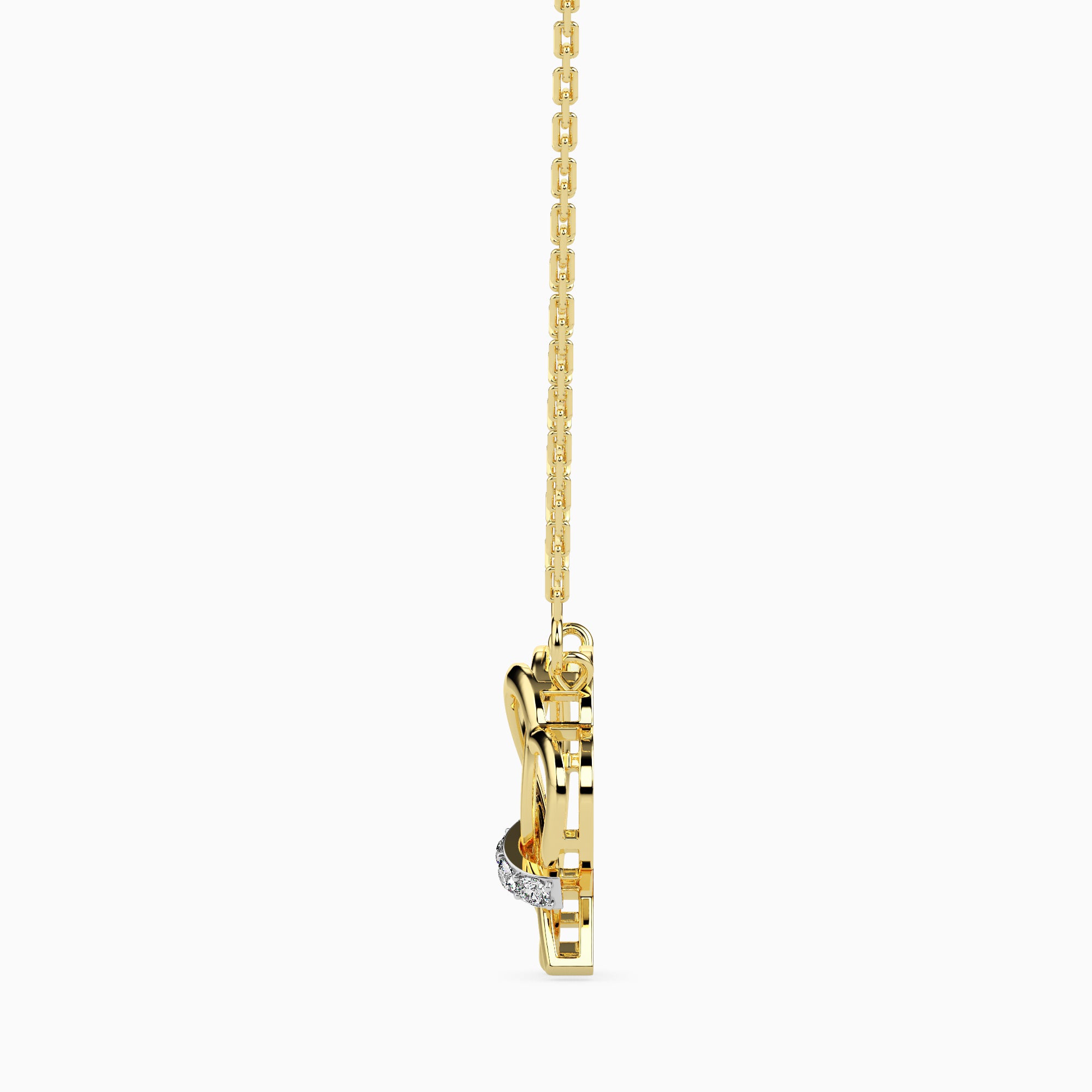 Knotted modern lab grown diamond pendant design Fiona Diamonds