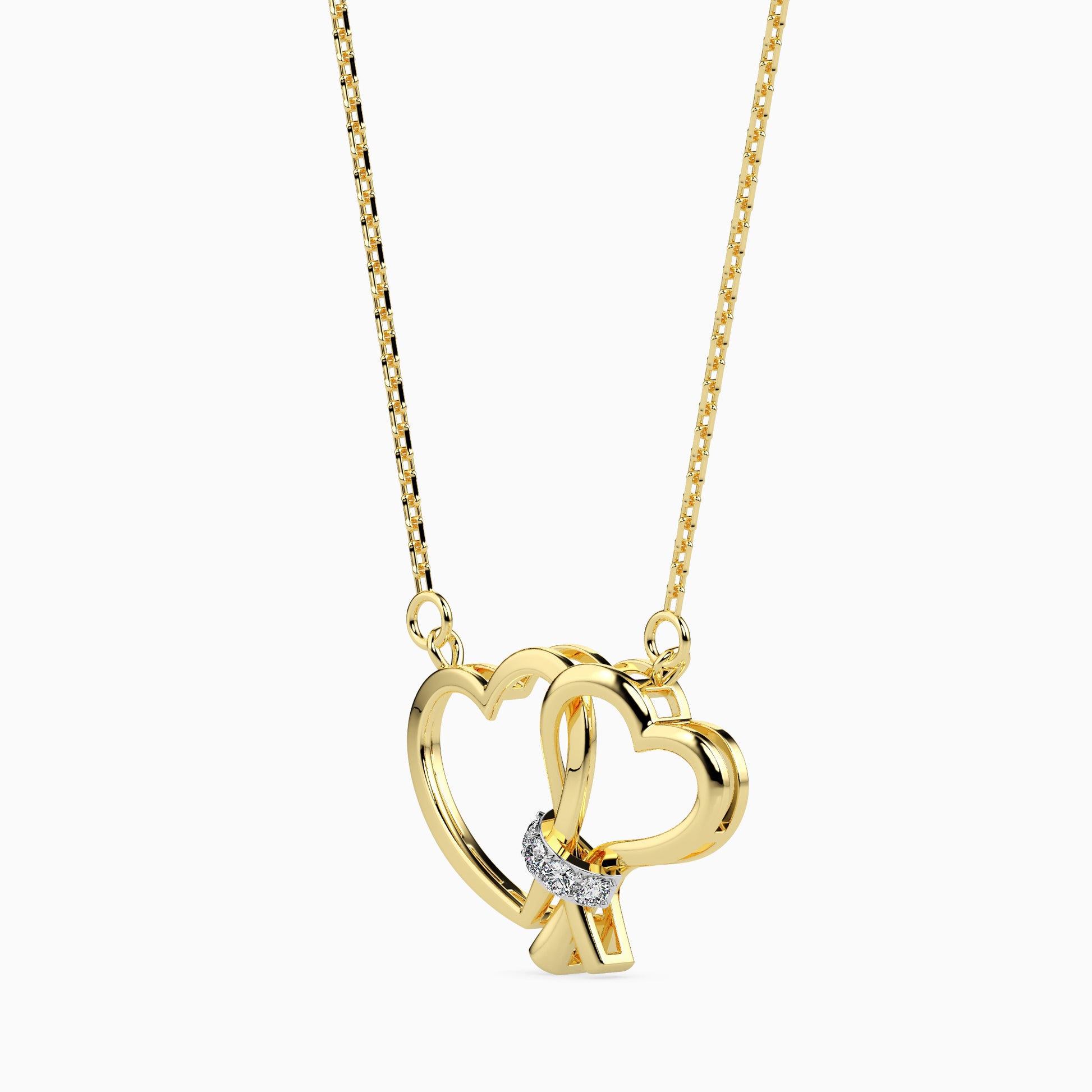 Knotted modern lab grown diamond pendant design Fiona Diamonds
