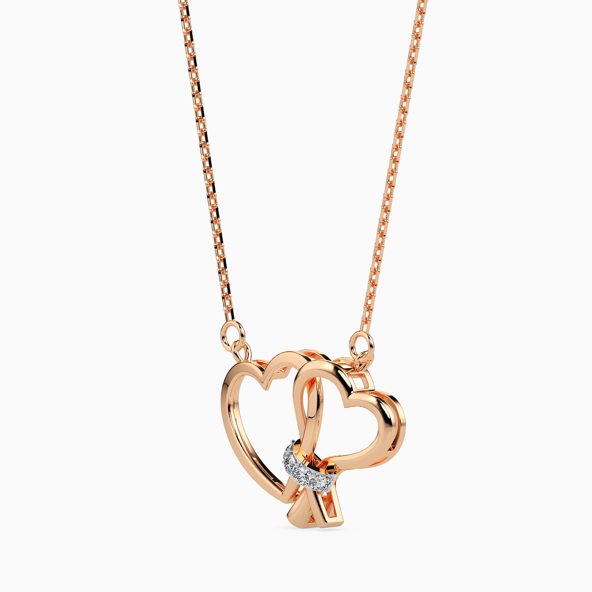 Knotted modern lab grown diamond pendant design Fiona Diamonds