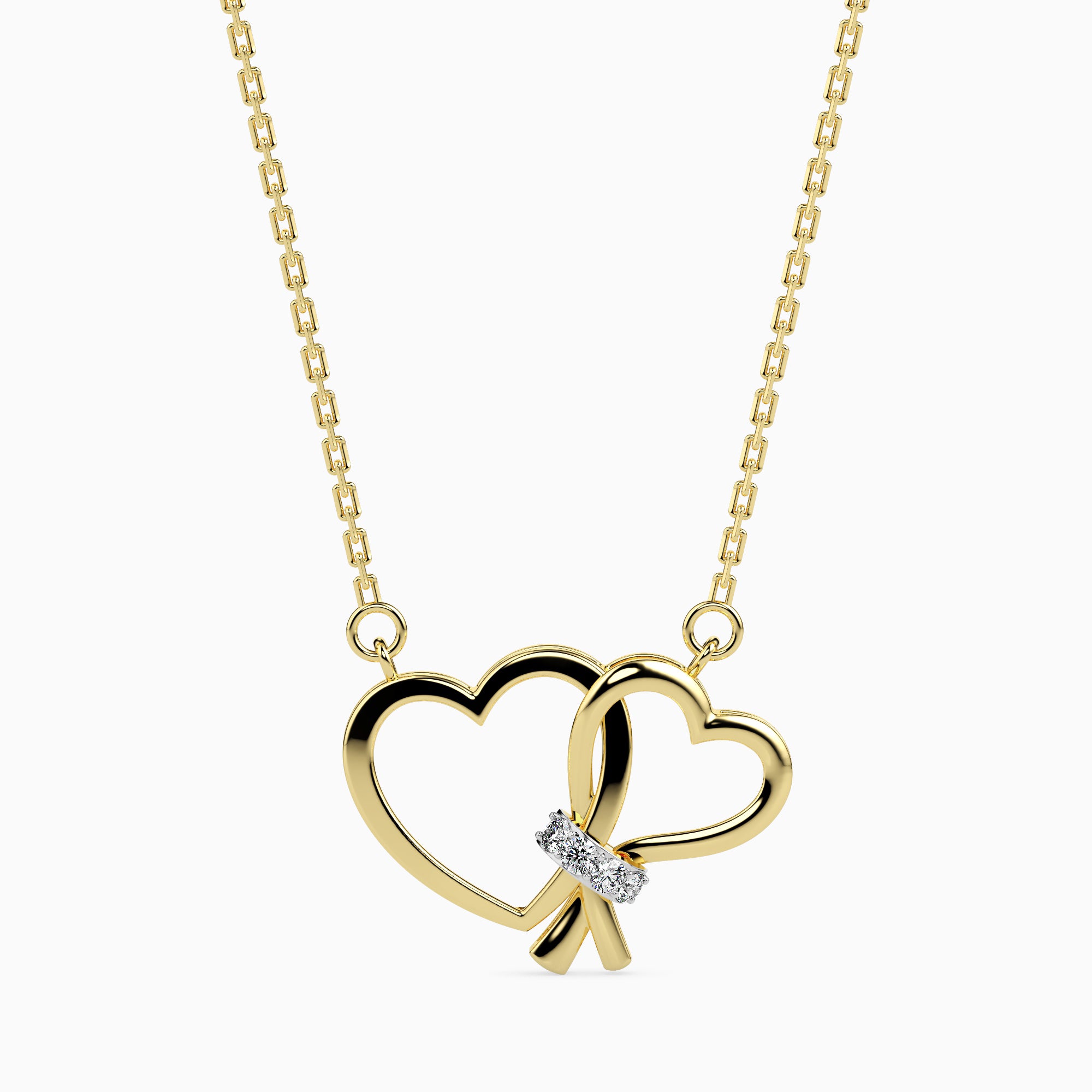 Knotted modern lab grown diamond pendant design Fiona Diamonds